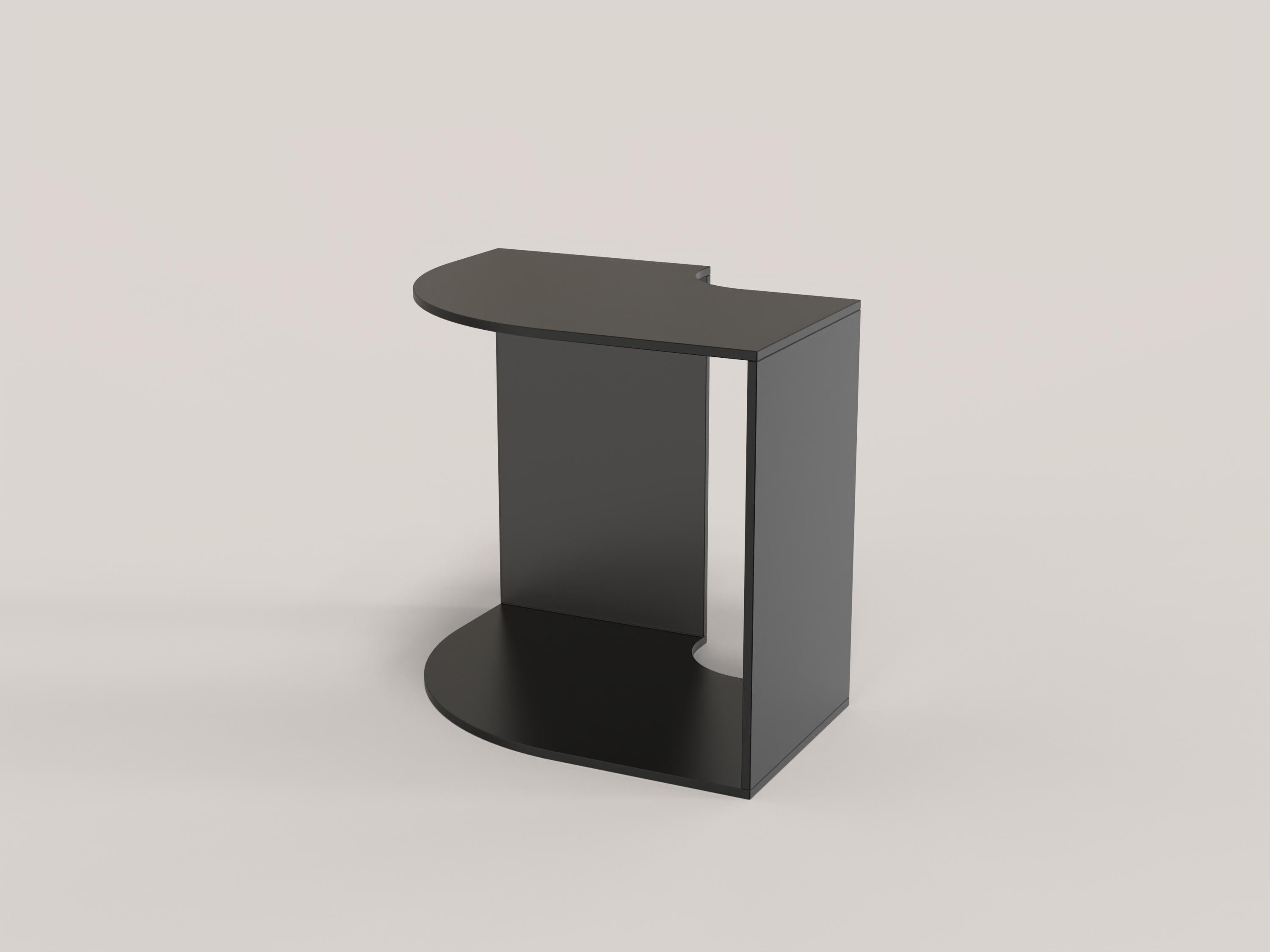 Contemporary Limited Edition Black Glass Table, Quarter V1 by Edizione Limitata In New Condition In Milano, IT