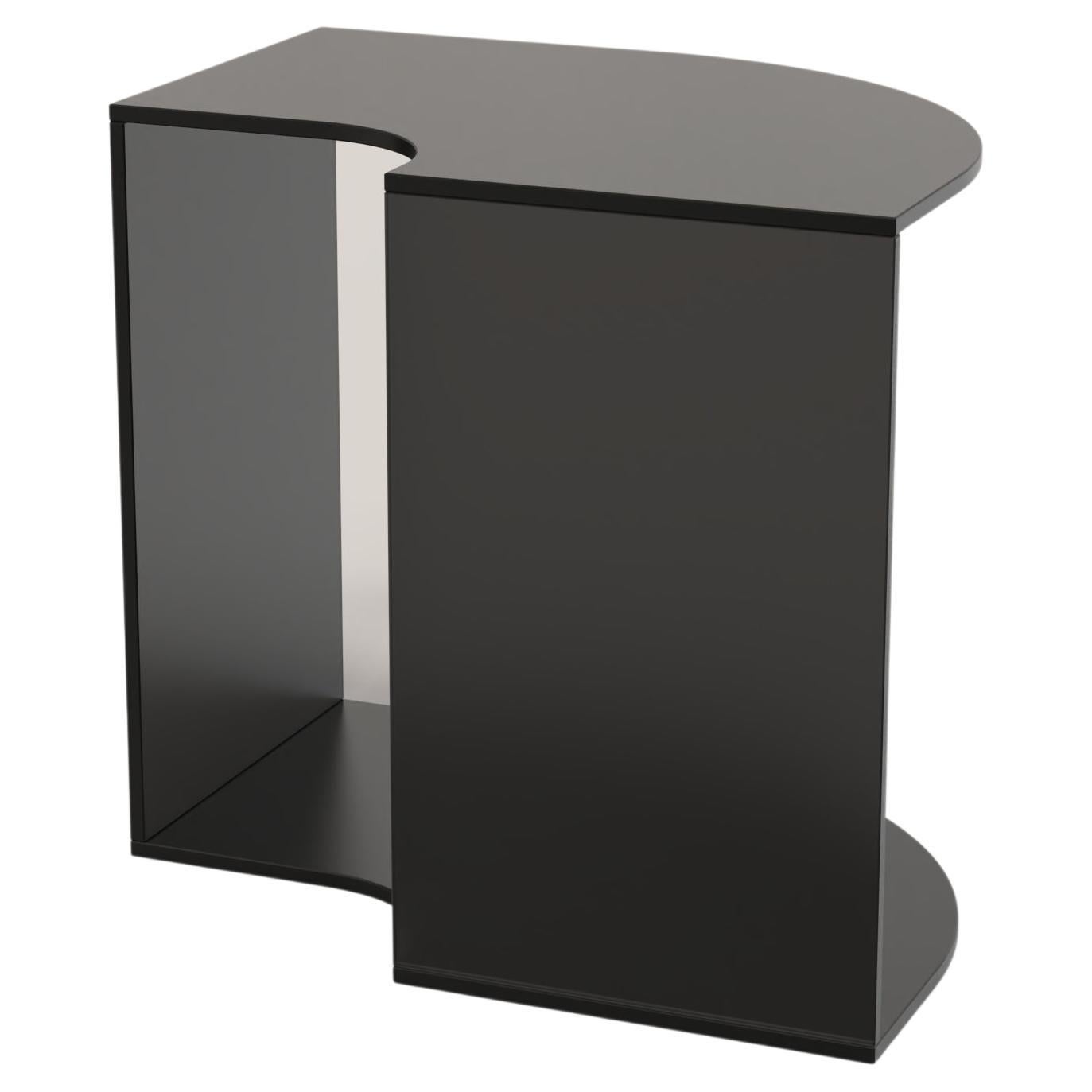 Contemporary Limited Edition Black Glass Table, Quarter V1 by Edizione Limitata
