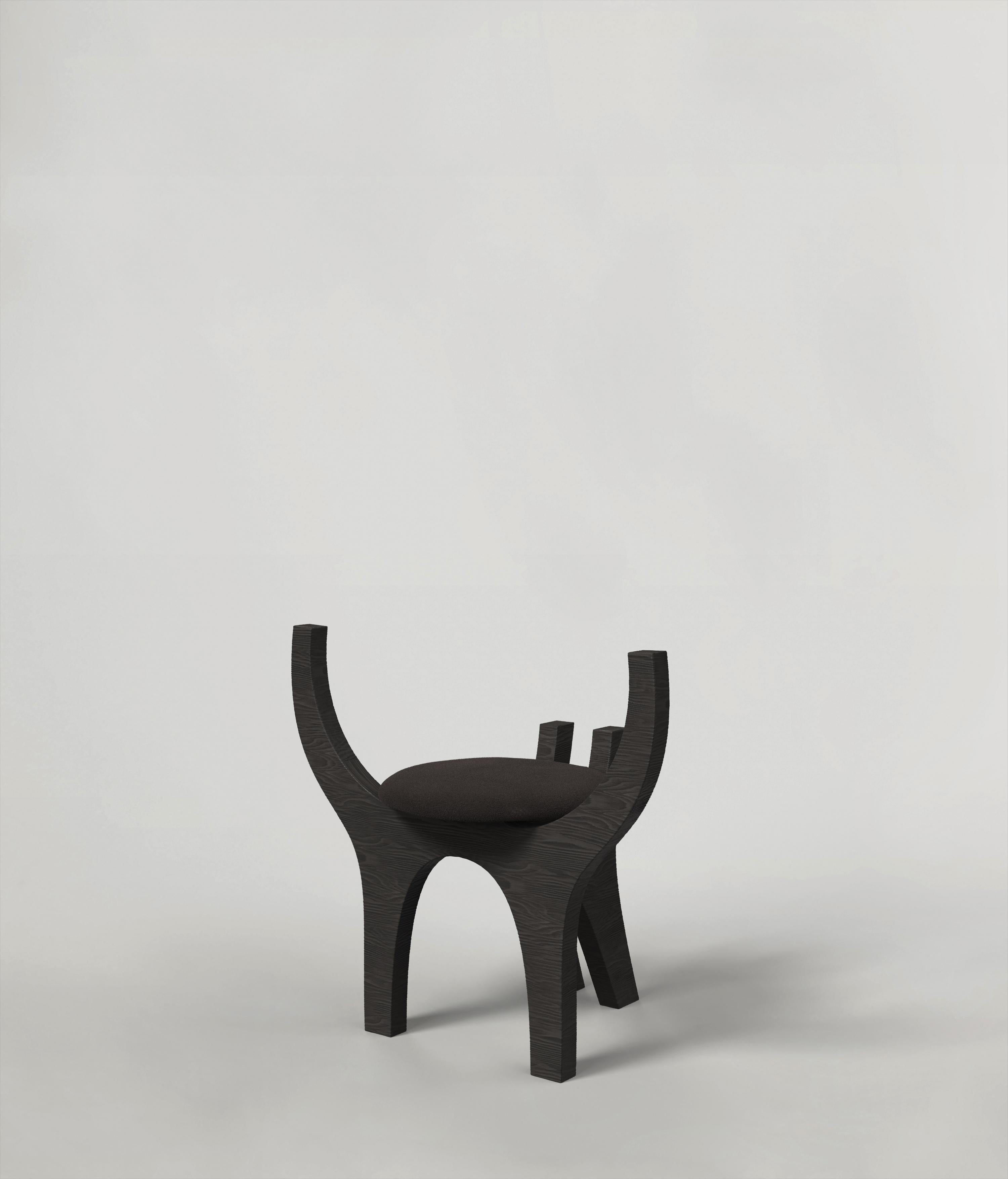 italien Tabouret contemporain en bois noir à édition limitée, Zero V1 by Edizione Limitata en vente