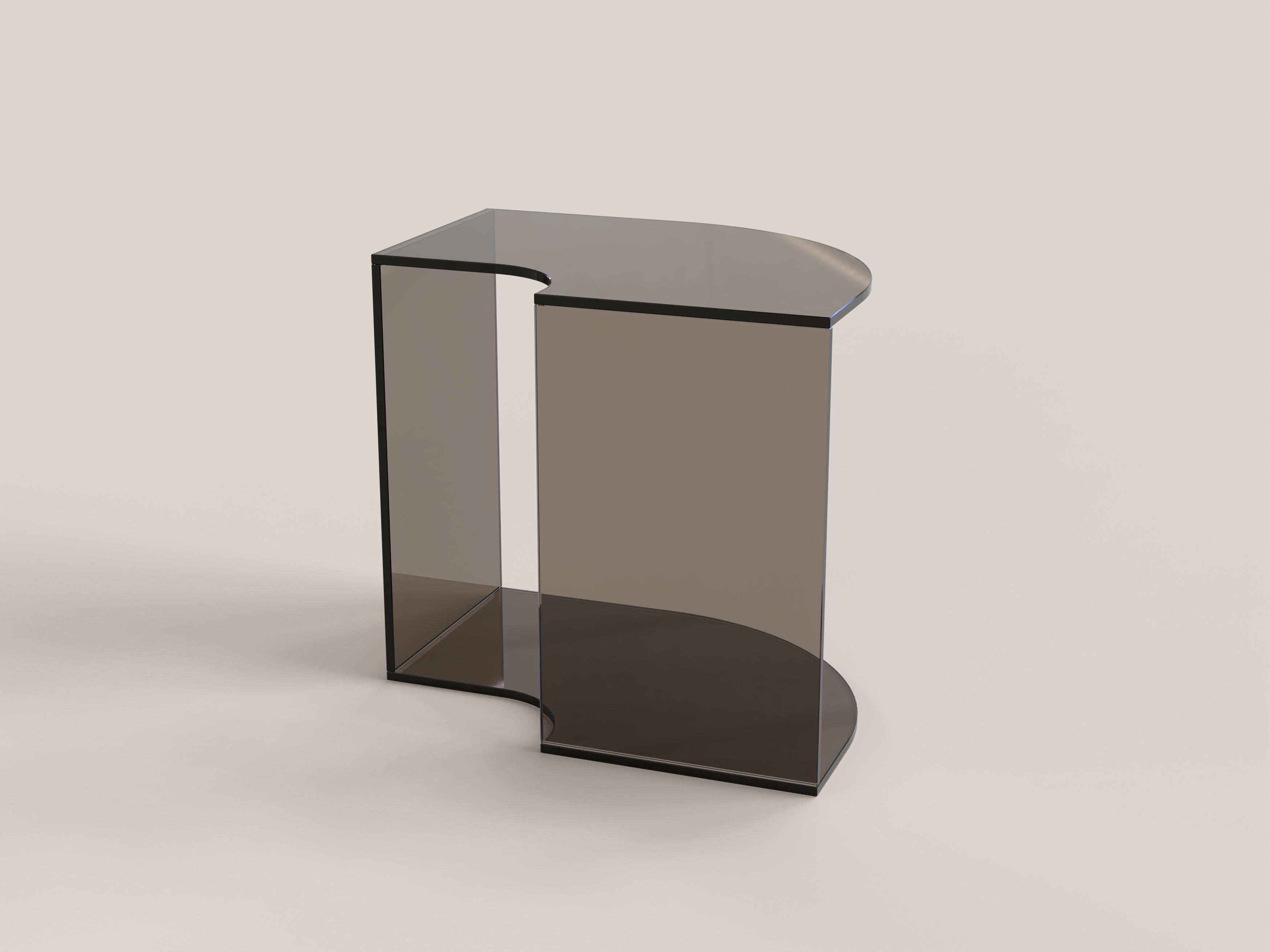 Contemporary Limited Edition Bronze Glass Table, Quarter V1 by Edizione Limitata For Sale 2