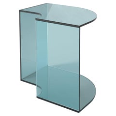 Contemporary Limited Edition Blue Glass Table, Quarter V1 by Edizione Limitata