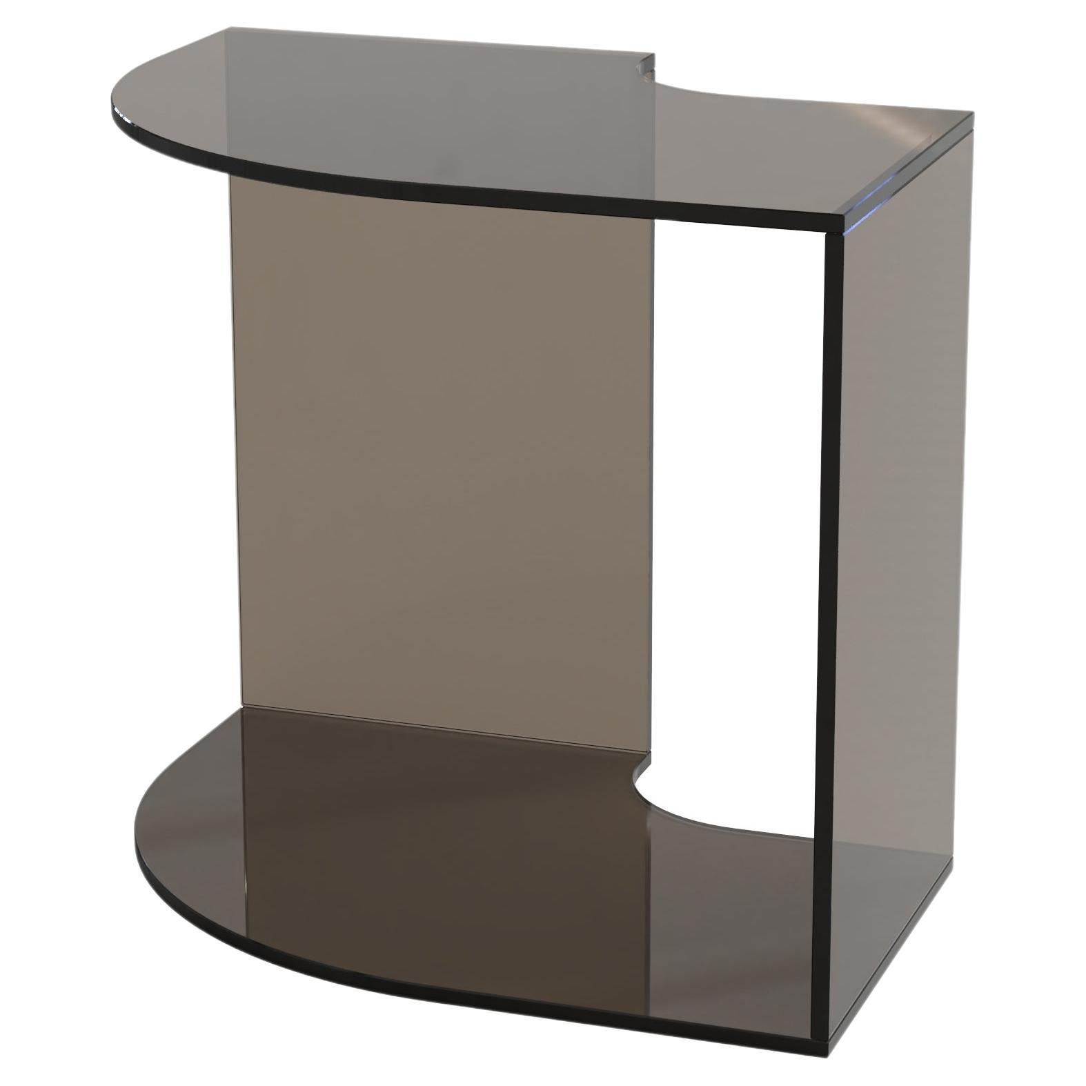 Table contemporaine en verre et bronze en édition limitée, Quarter V1 par Edizione Limitata