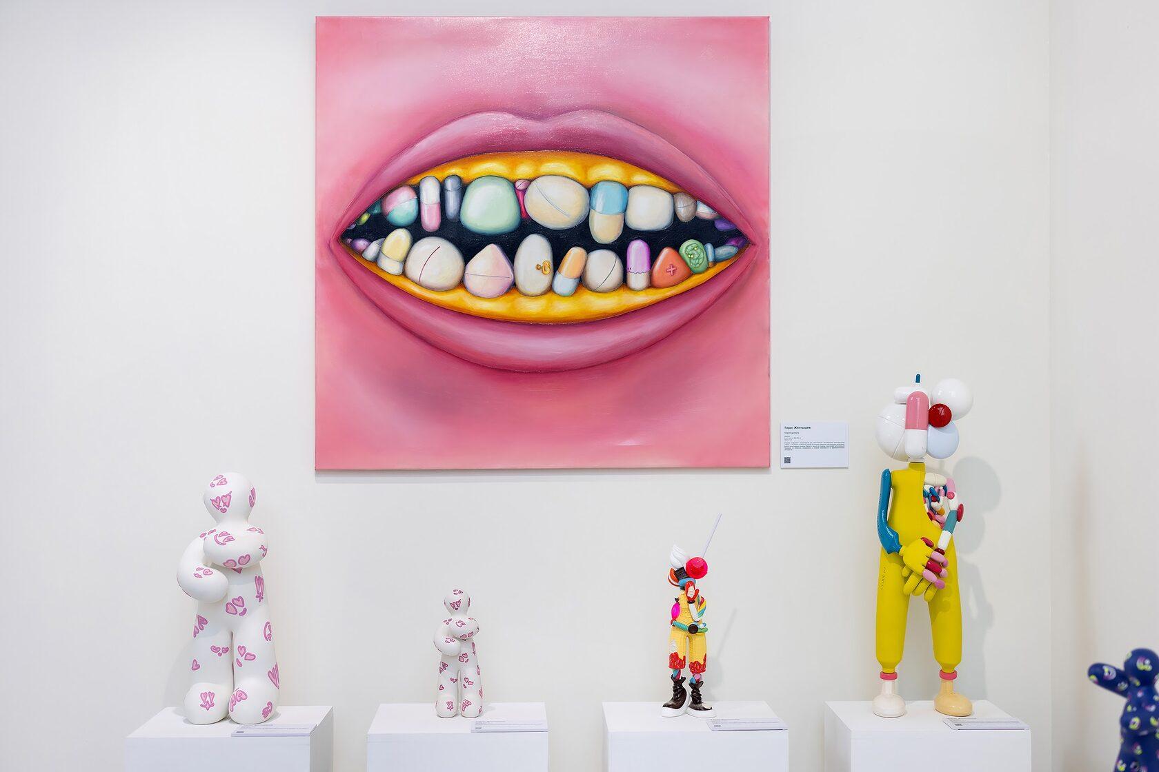 Thaïlandais Peinture à l'huile contemporaine en couleurs vives à édition limitée Toothotics par Taras Yoom en vente