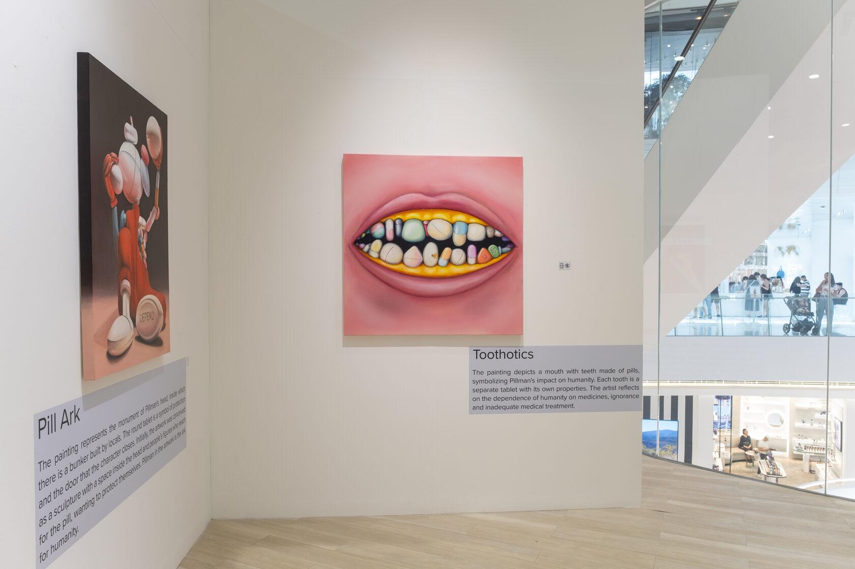 Huilé Peinture à l'huile contemporaine en couleurs vives à édition limitée Toothotics par Taras Yoom en vente