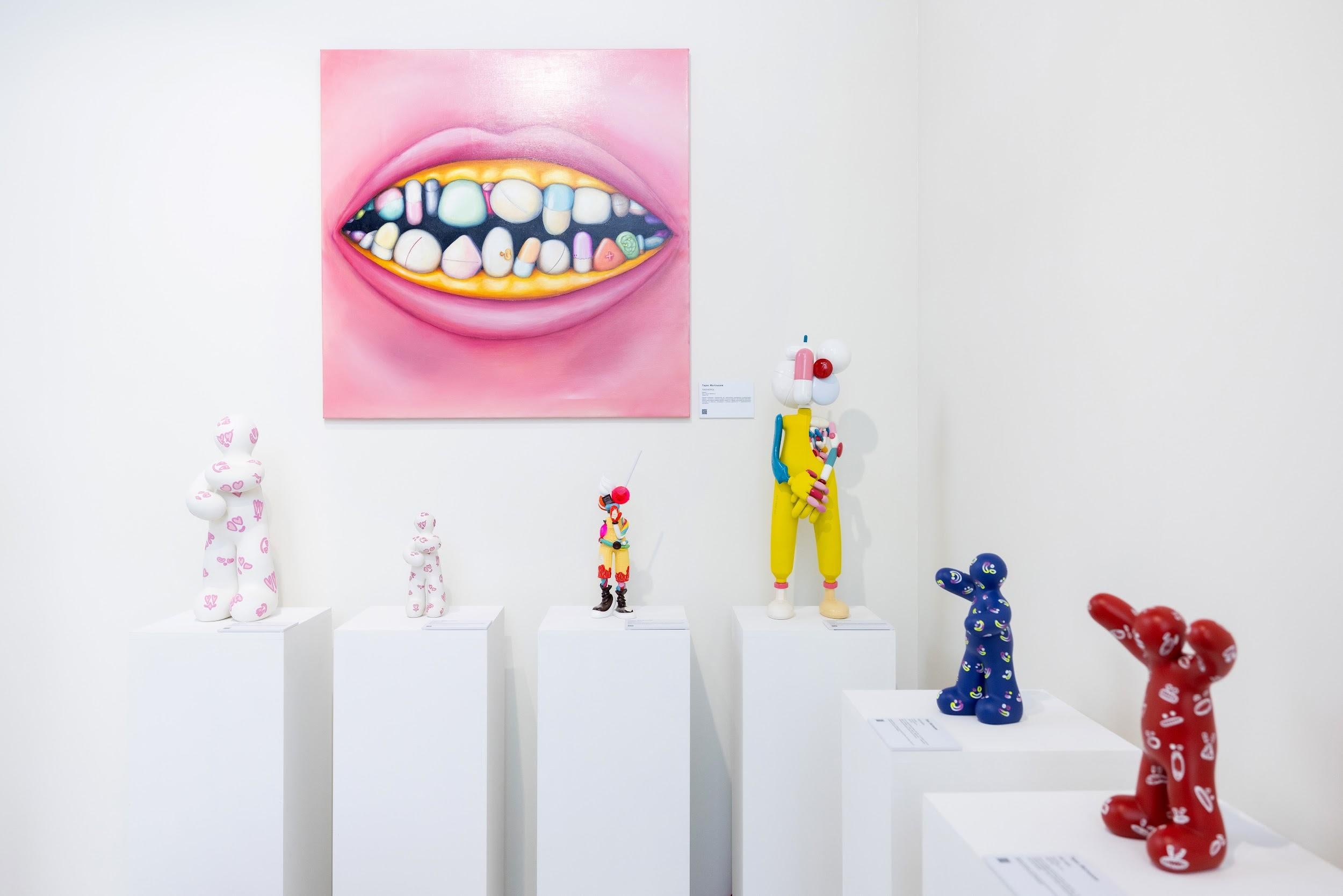 XXIe siècle et contemporain Peinture à l'huile contemporaine en couleurs vives à édition limitée Toothotics par Taras Yoom en vente