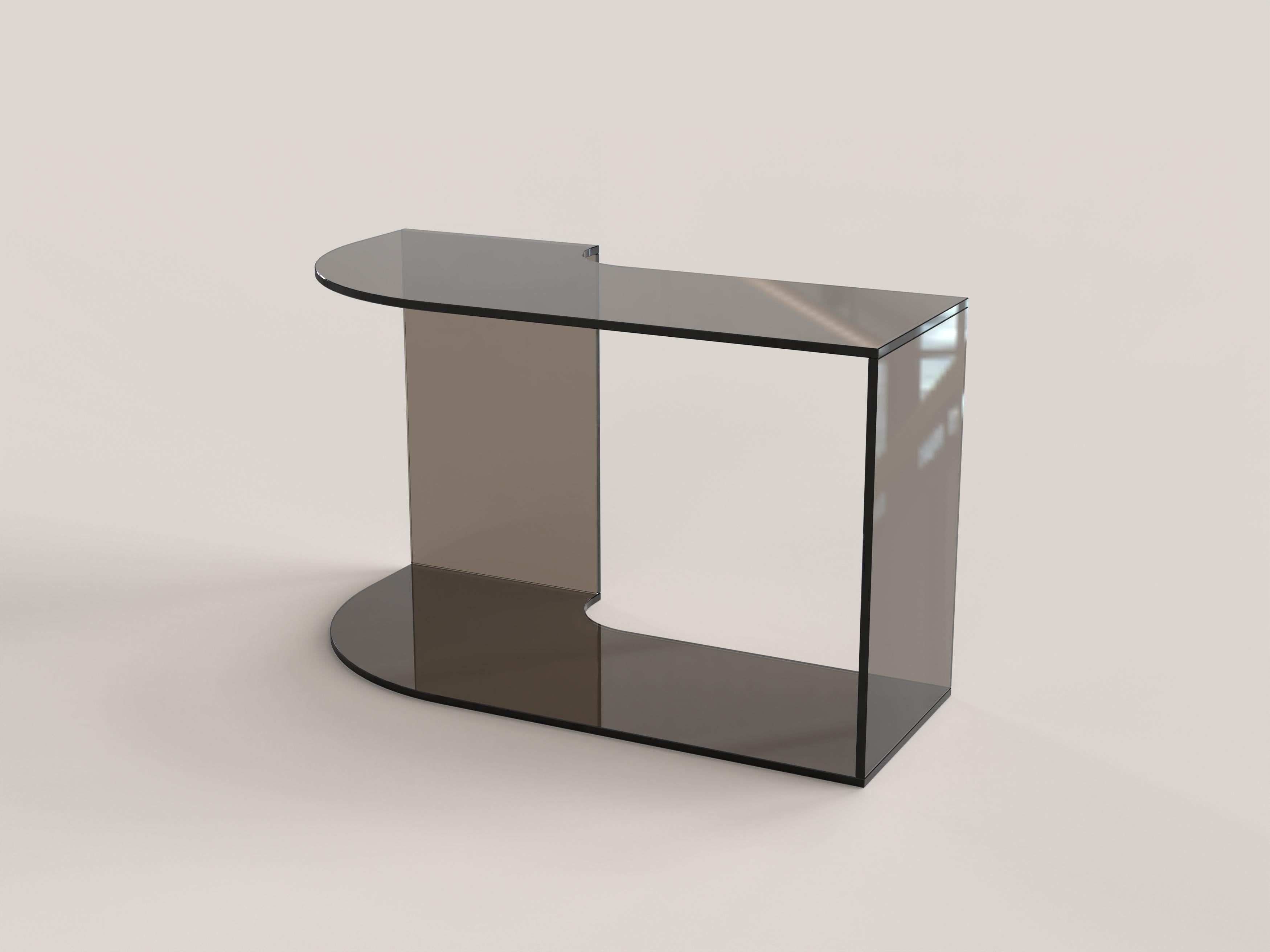Table contemporaine en verre et bronze en édition limitée, Quarter V2 par Edizione Limitata Neuf - En vente à Milano, IT
