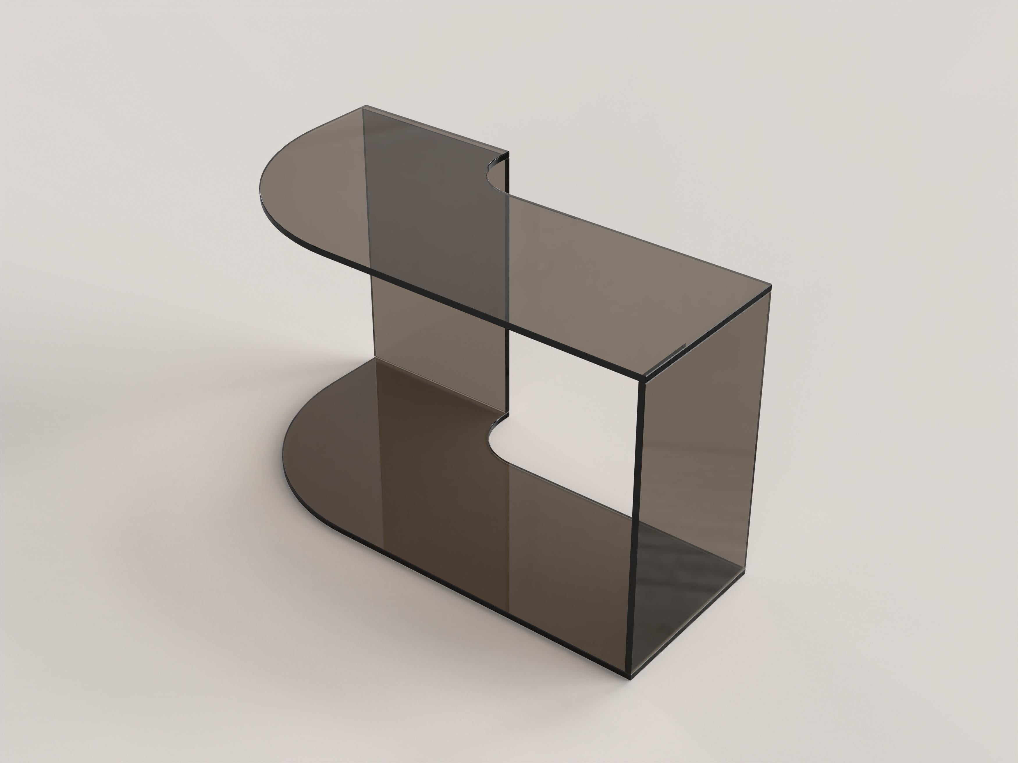 Contemporary Limited Edition Bronze Glass Table, Quarter V2 by Edizione Limitata For Sale 3