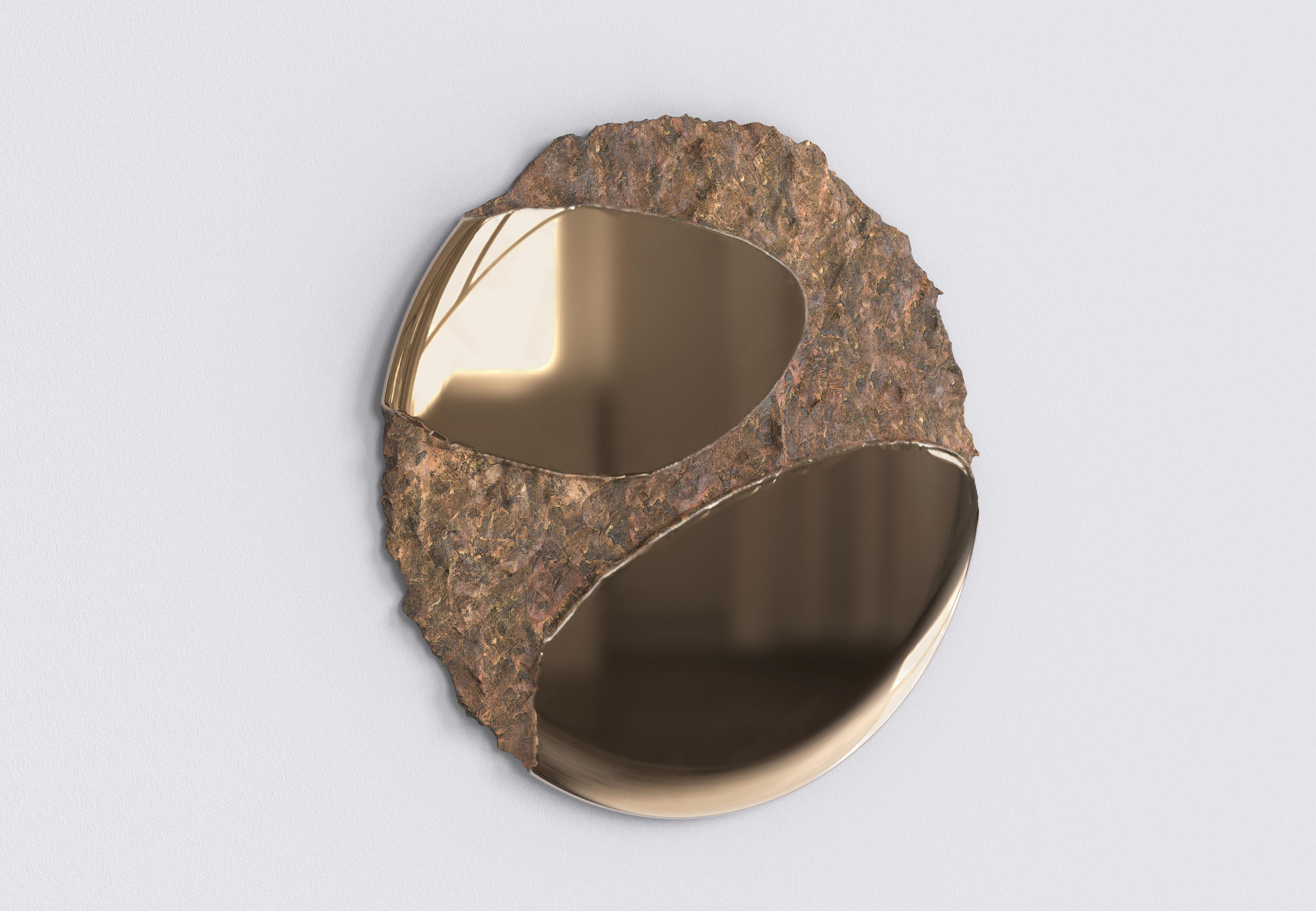italien Miroir contemporain en bronze à édition limitée, Apollo V2 par Simone Fanciullacci en vente