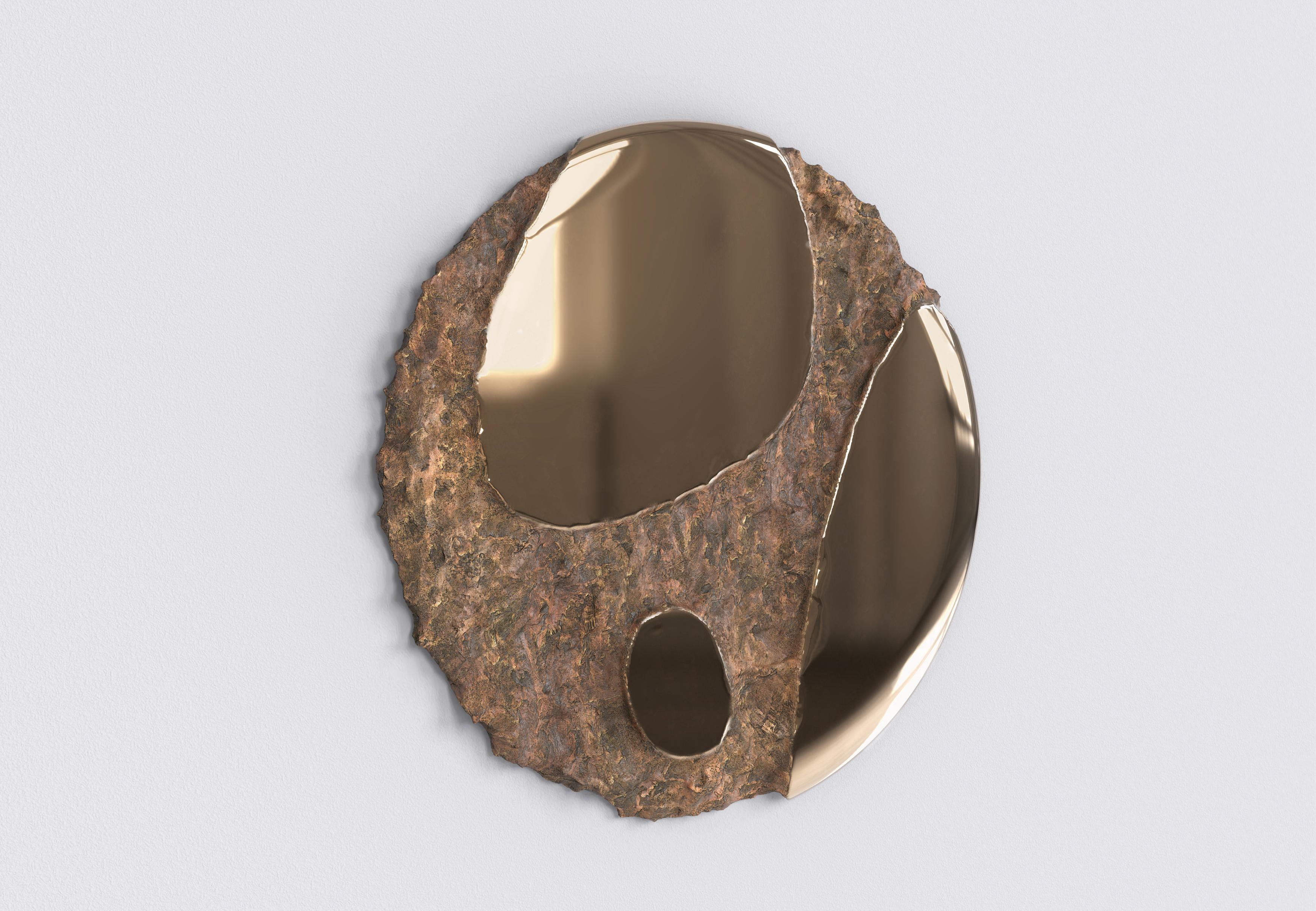 italien Miroir contemporain en bronze à édition limitée, Apollo V3 par Simone Fanciullacci en vente