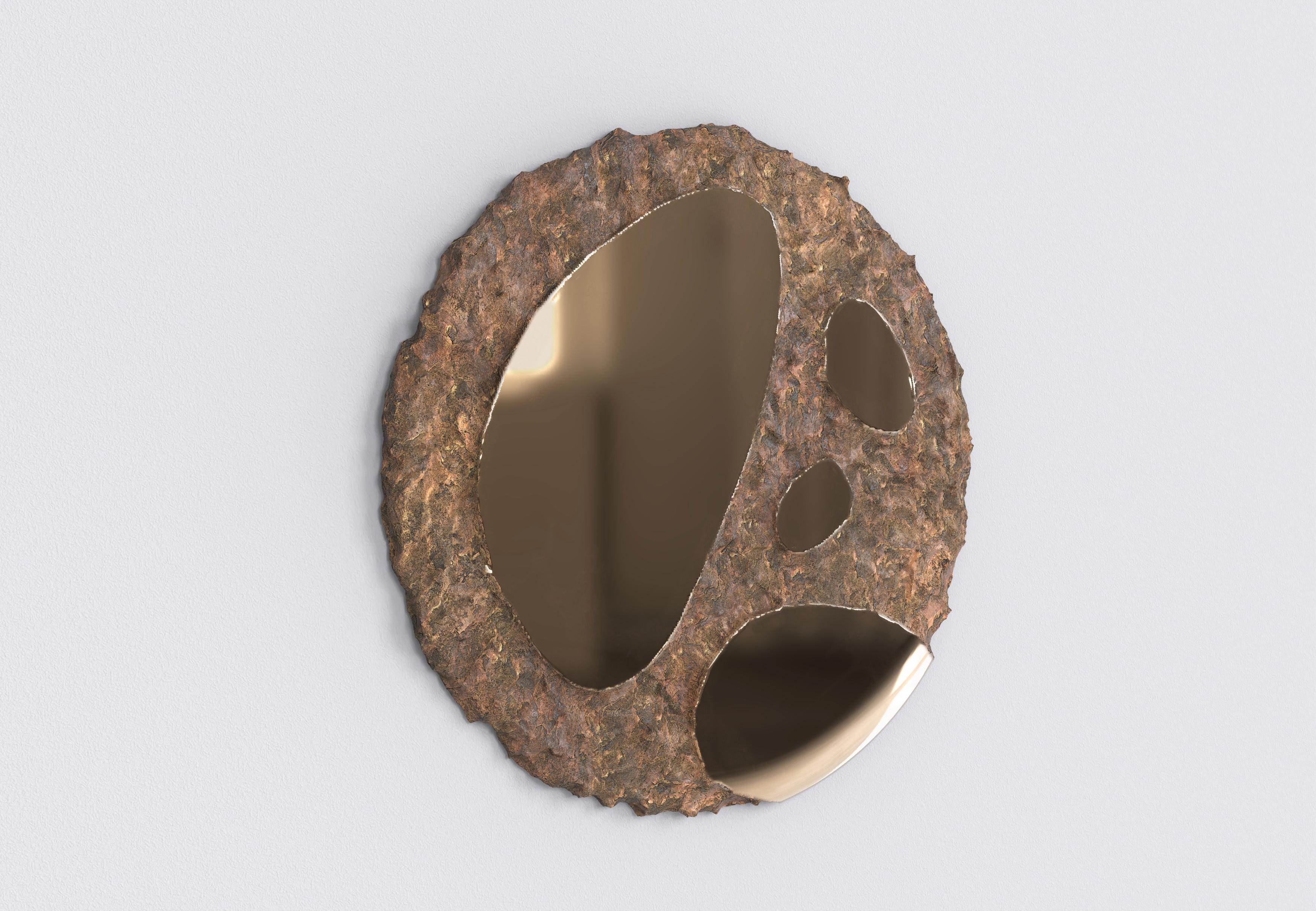 italien Miroir contemporain en bronze à édition limitée, Apollo V4 par Simone Fanciullacci en vente