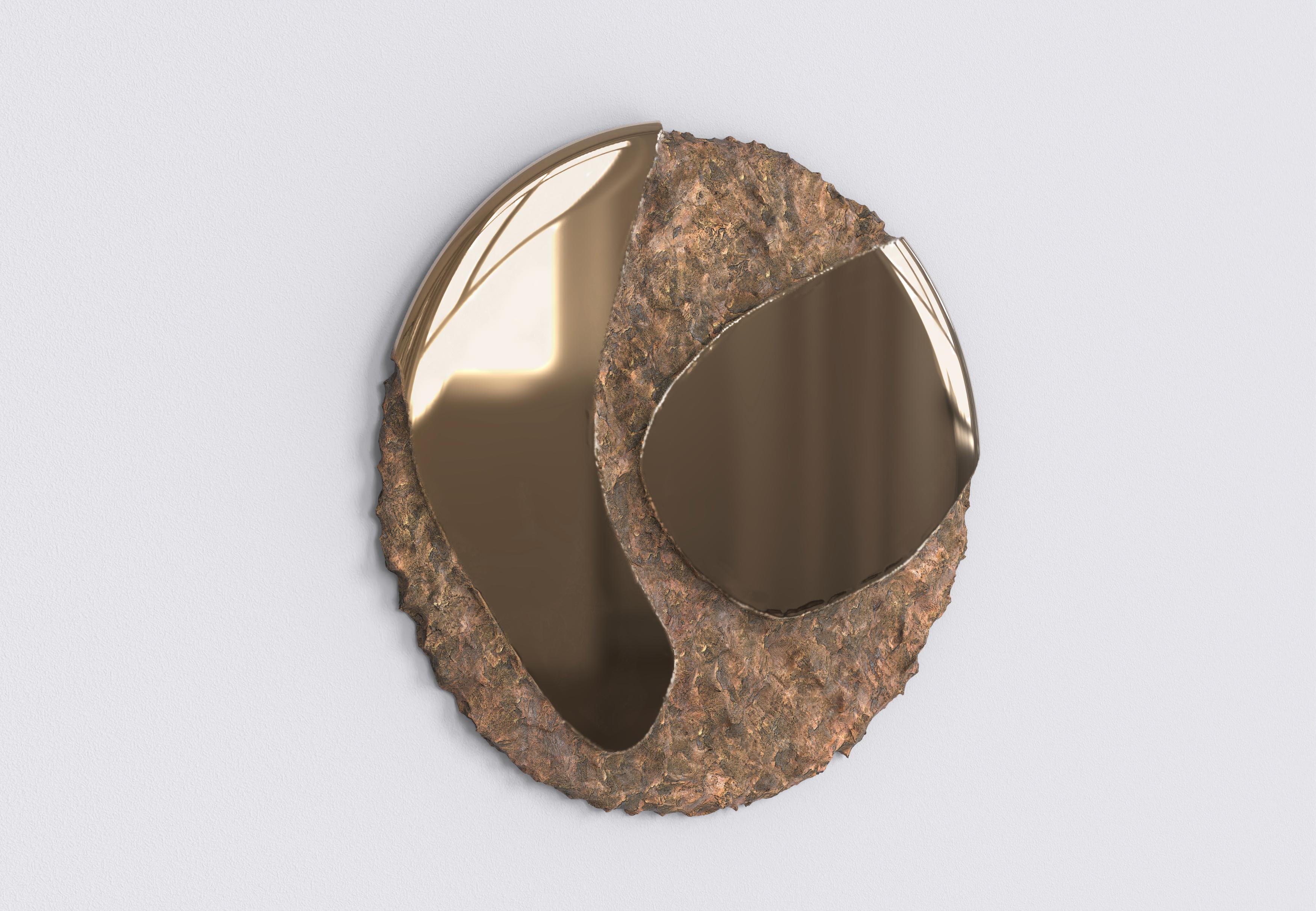 italien Miroir contemporain en bronze à édition limitée, Apollo V5 par Simone Fanciullacci en vente