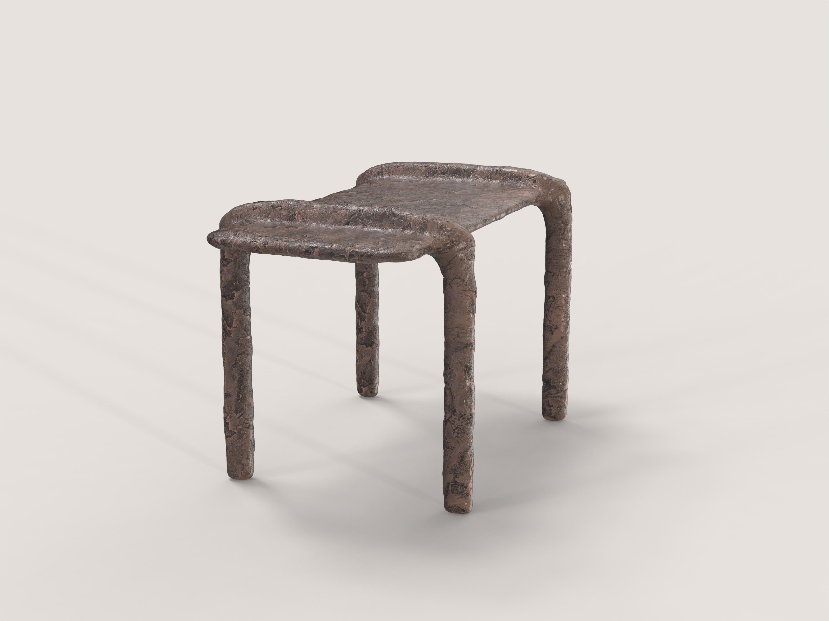 Italian Contemporary Limited Edition Bronze Side Table, Ala V1 by Edizione Limitata For Sale