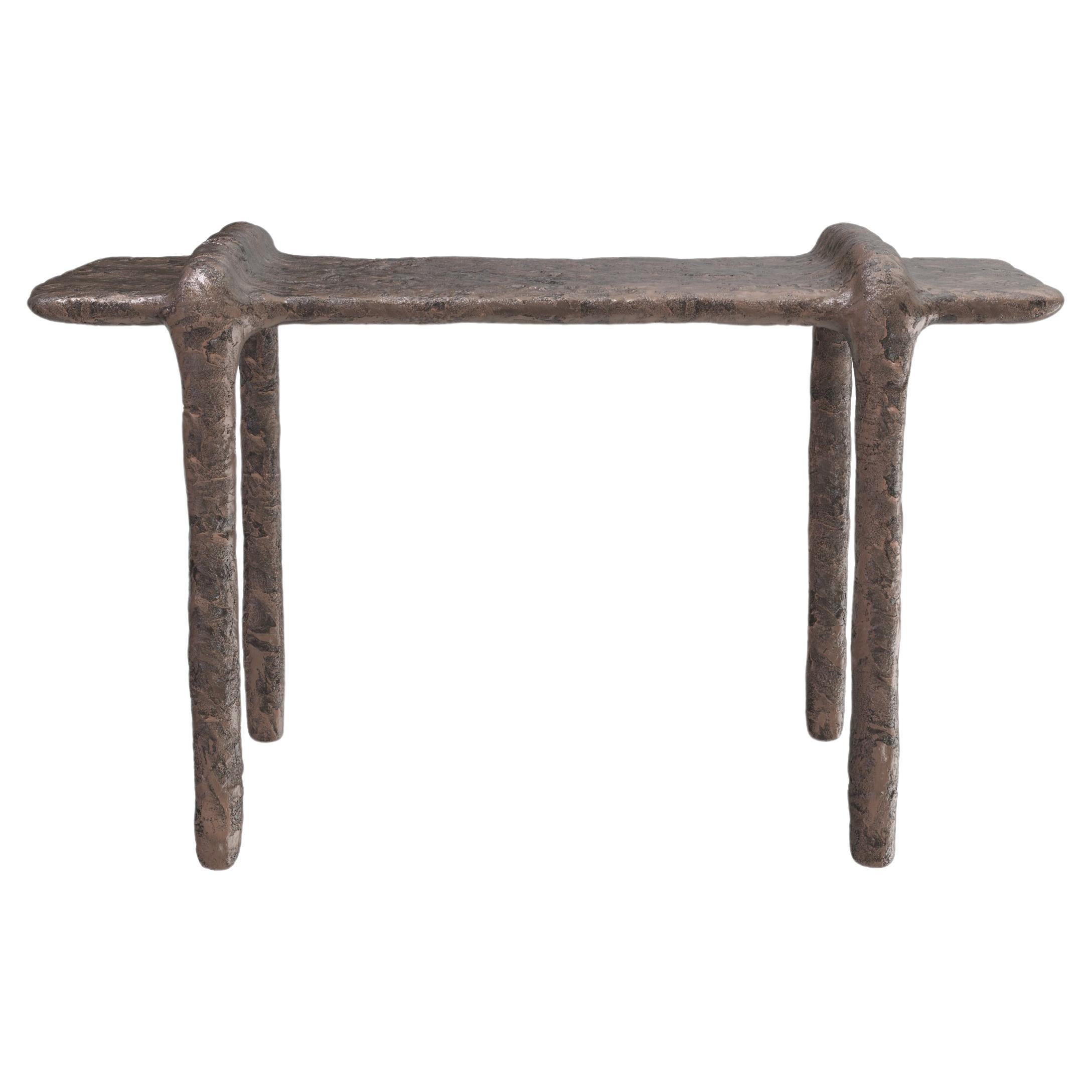 Contemporary Limited Edition Bronze Side Table, Ala V1 by Edizione Limitata For Sale