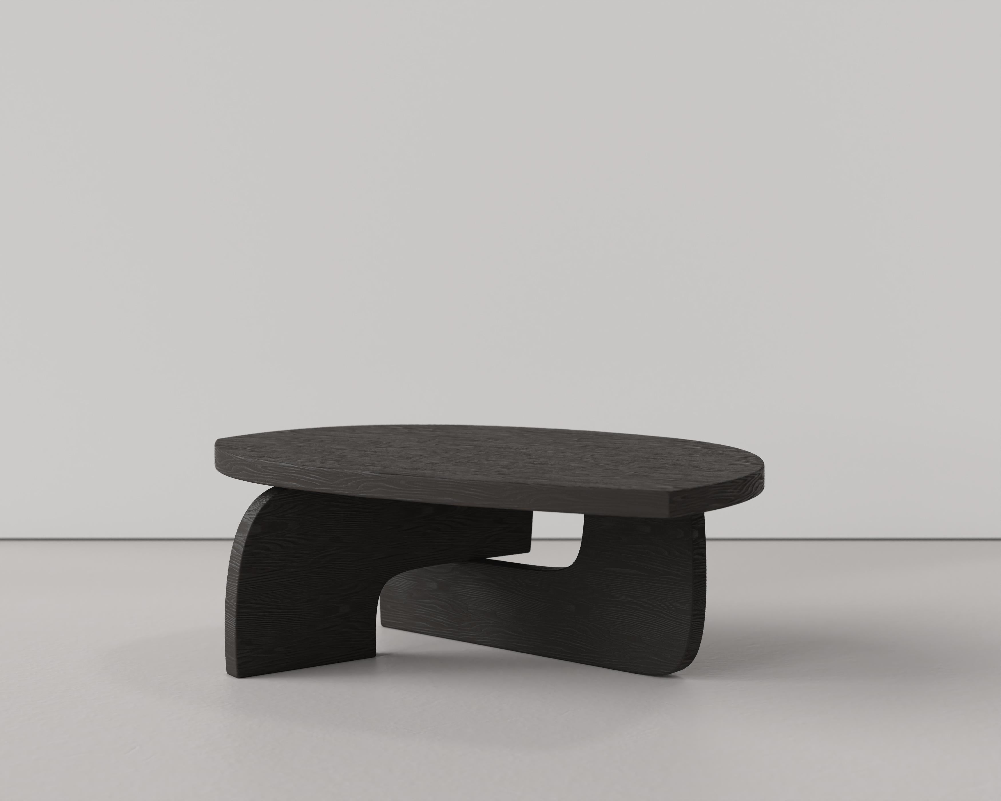 Woodwork Contemporary Limited Edition Charred Low Table, Reef V3 by Edizione Limitata For Sale