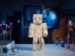 Contemporary Limited Edition Designer 70 cm Sculpture Cube Dude by Taras Yoom