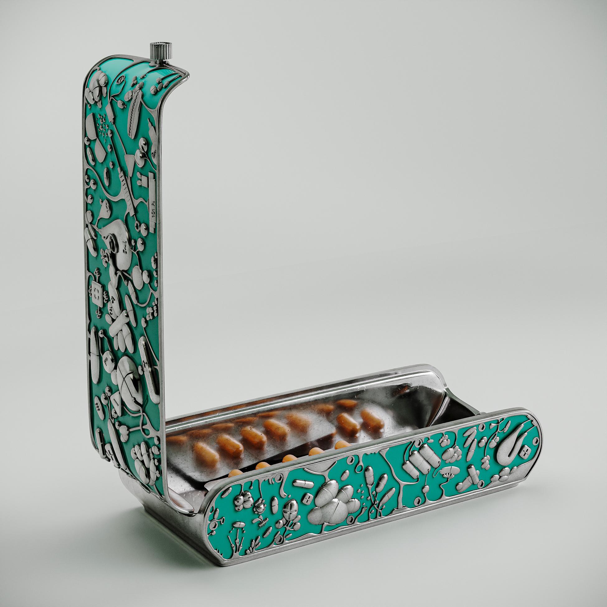 Portapillole di design contemporaneo in edizione limitata Magnum Opus di Taras Yoom in vendita 11