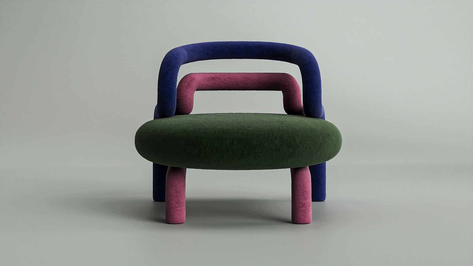 Contemporary Limited Edition Designer Wood&Felt Chair Chloroplast by Taras Yoom 2