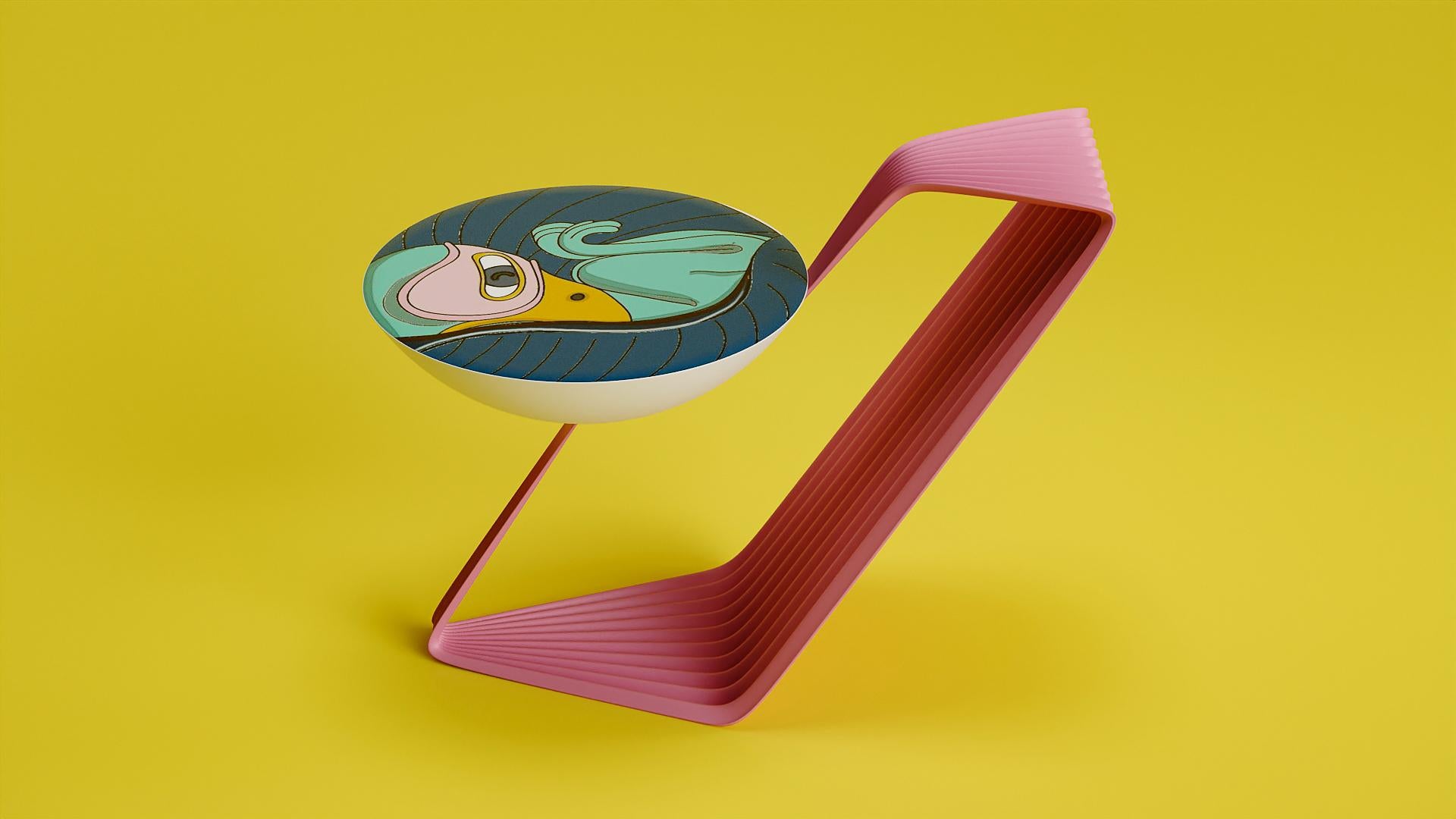 Métal Table basse contemporaine en édition limitée Design Wood&Metal Embryo en vente