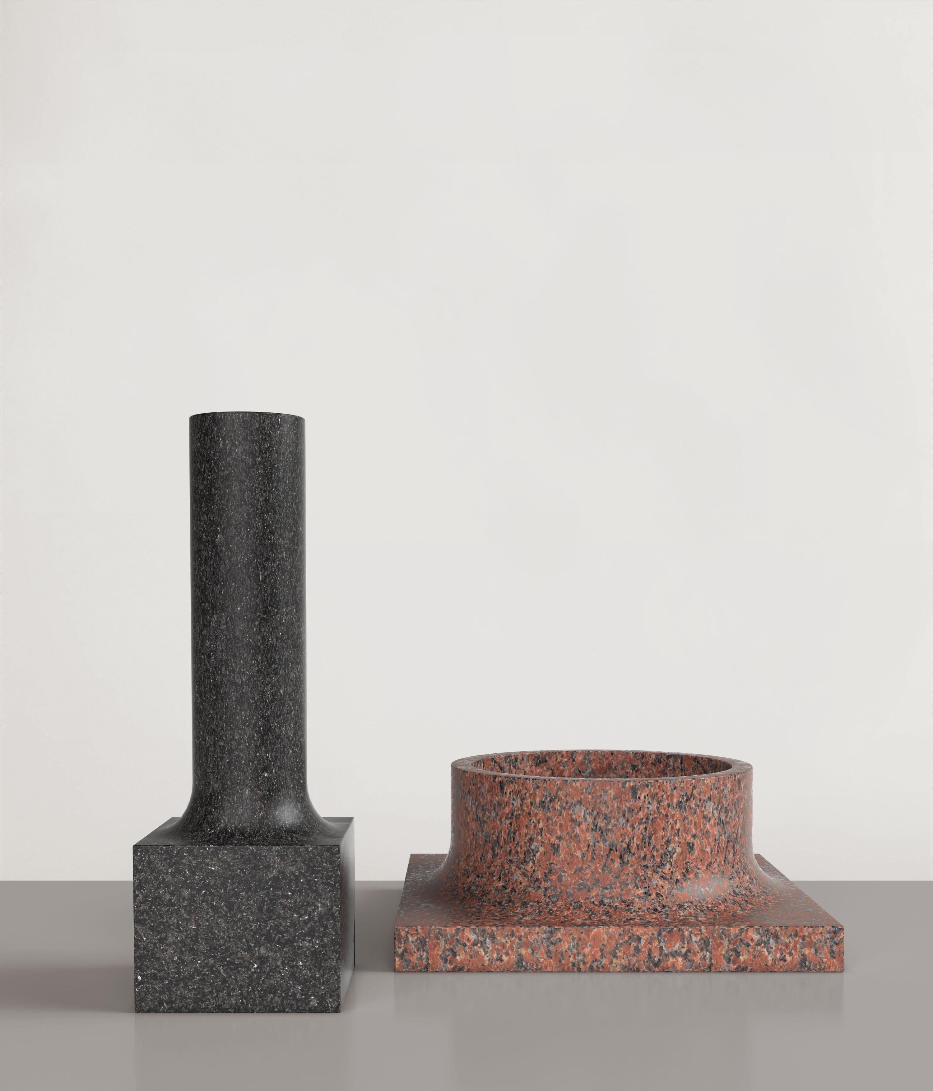 Contemporary Limited Edition Granite Stone Vase, Palazzo V2 by Edizione Limitata For Sale 3