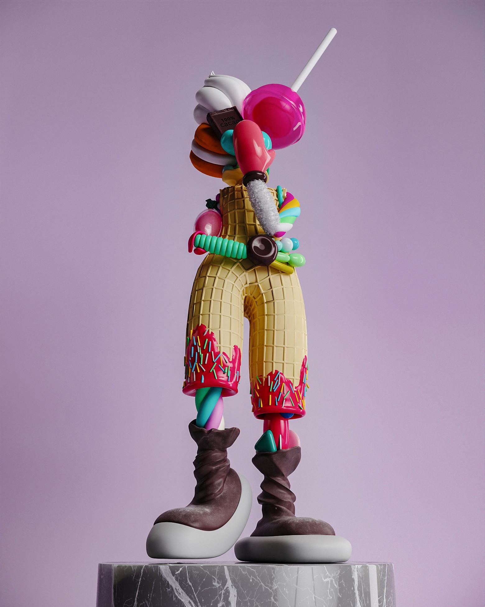 Escultura contemporánea de edición limitada en técnica mixta de 45 cm Candy Lady de Taras Yoom en Nuevo estado para la venta en วัฒนา, TH