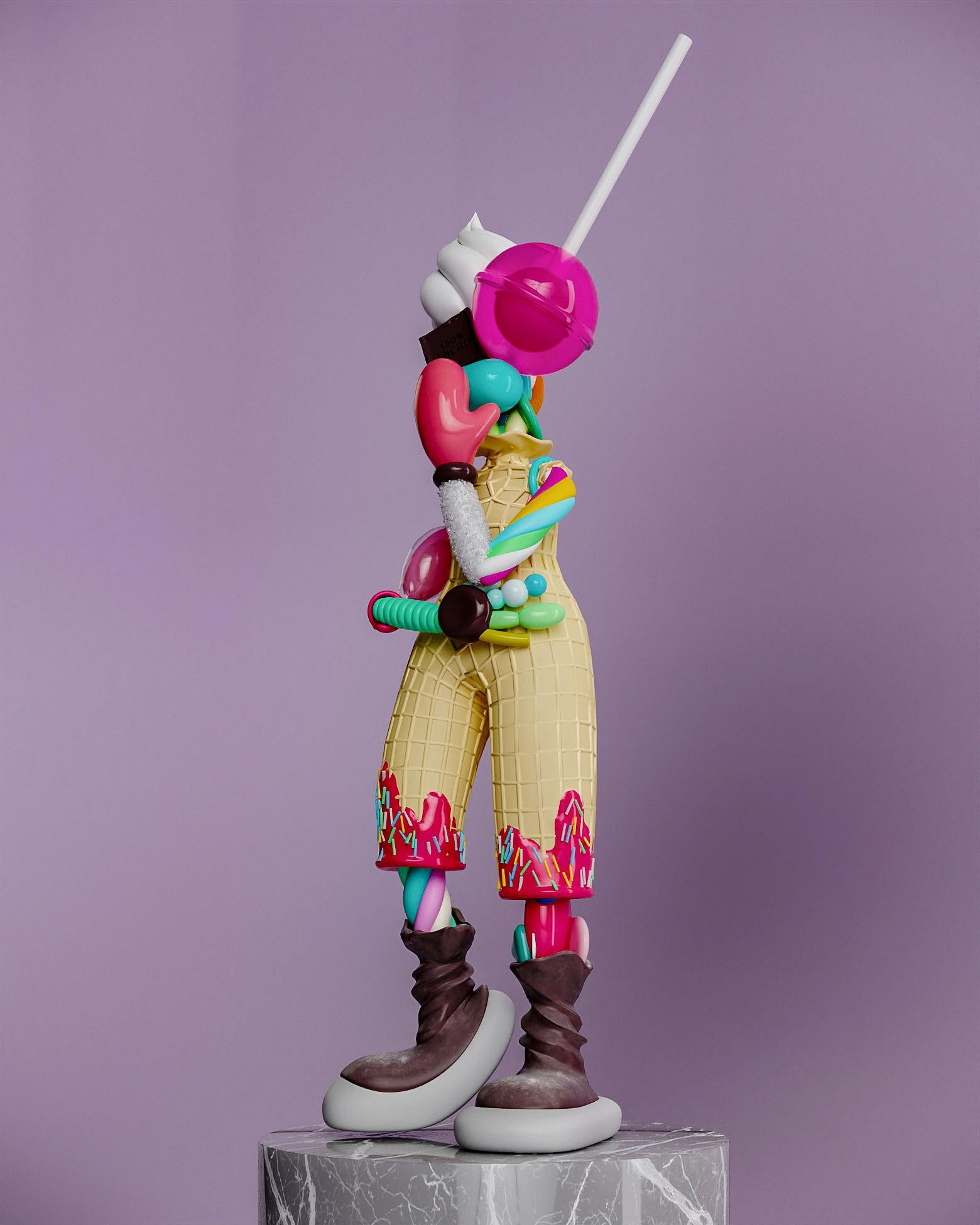 Escultura contemporánea de edición limitada en técnica mixta de 45 cm Candy Lady de Taras Yoom Siglo XXI y contemporáneo en venta