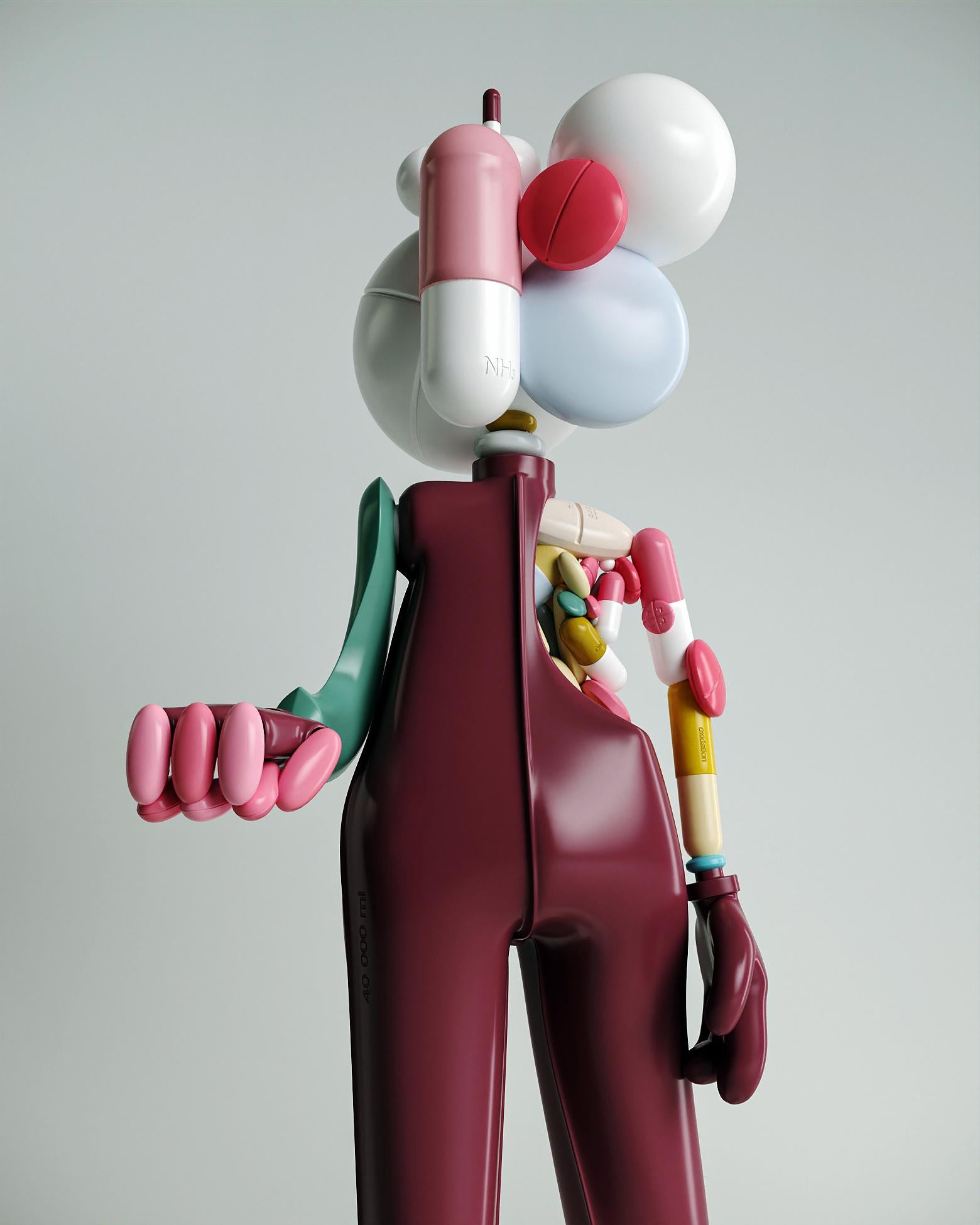 Escultura contemporánea de edición limitada en técnica mixta de 70 cm Pillman  por Taras Yoom en Nuevo estado para la venta en วัฒนา, TH