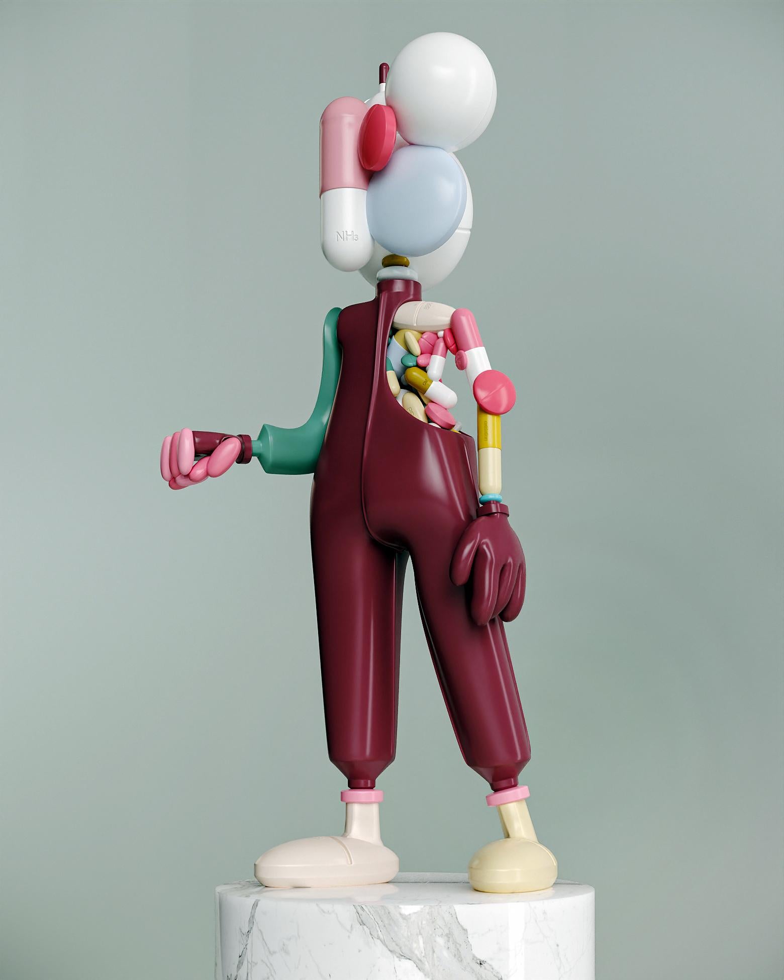 Escultura contemporánea de edición limitada en técnica mixta de 70 cm Pillman by Yoomoota Otro en venta