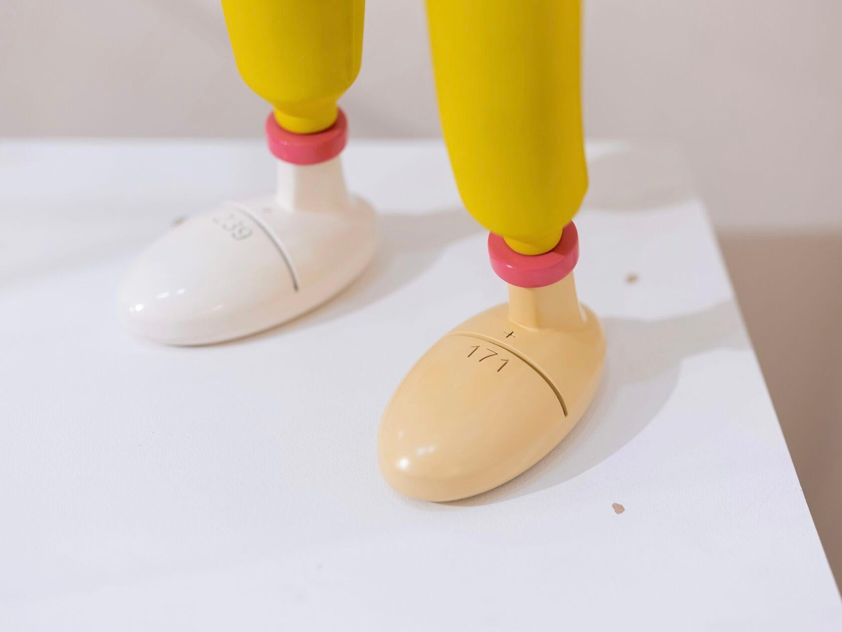 Plastic Contemporary Limited Edition Mixed Media 70 cm Sculpture Pillman Yellow Yoomoota For Sale