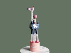 Contemporary Limited Edition Mixed Media Figurine Giraffe and Boy by Taras Yoom