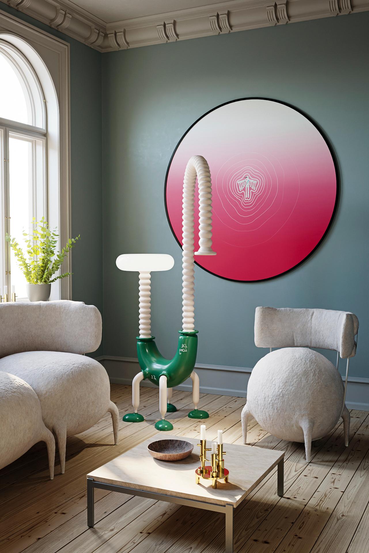 Zeitgenössische stehlampe mit gemischten medien in limitierter auflage Lange lampe von Taras Yoom im Angebot 4