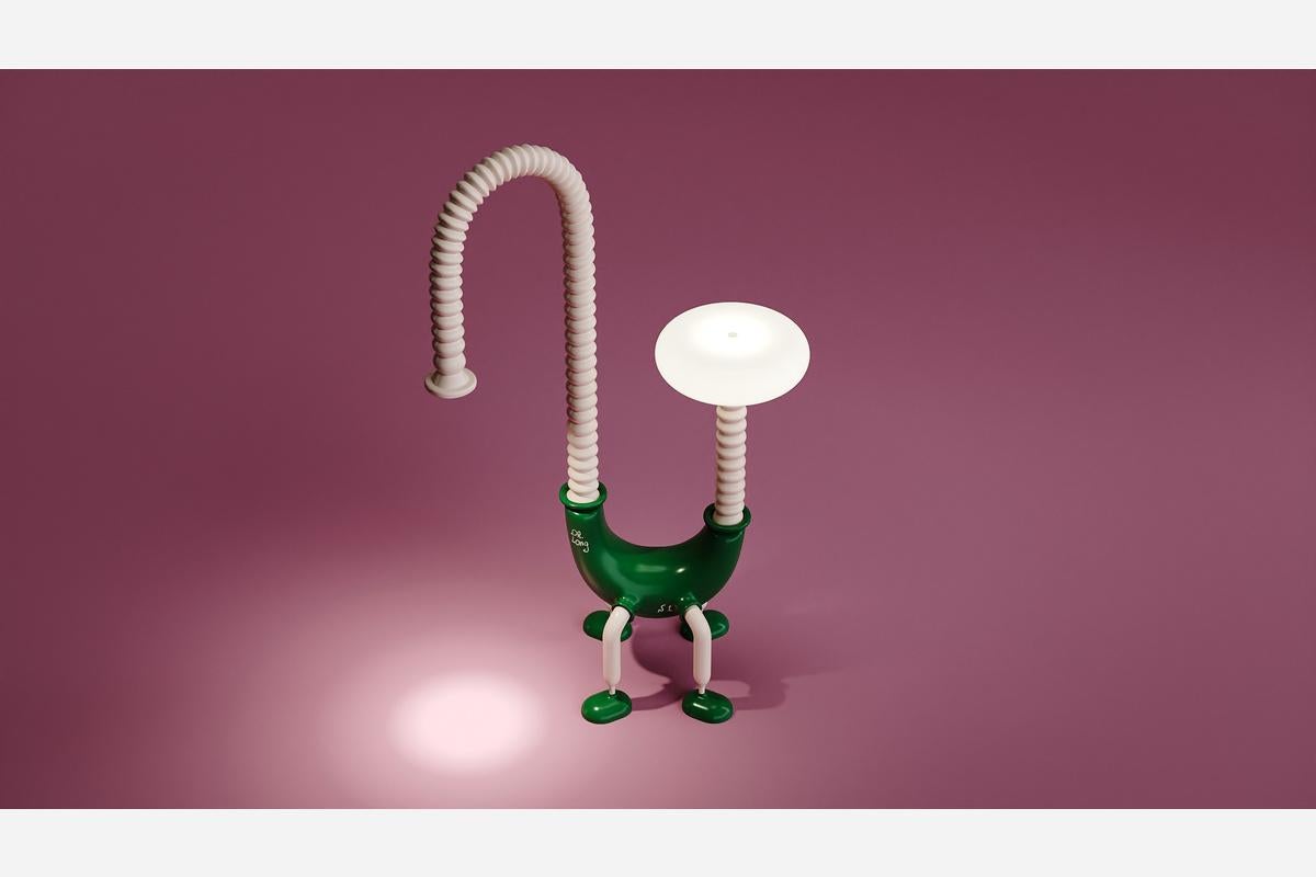 Zeitgenössische stehlampe mit gemischten medien in limitierter auflage Lange lampe von Taras Yoom (Thailändisch) im Angebot