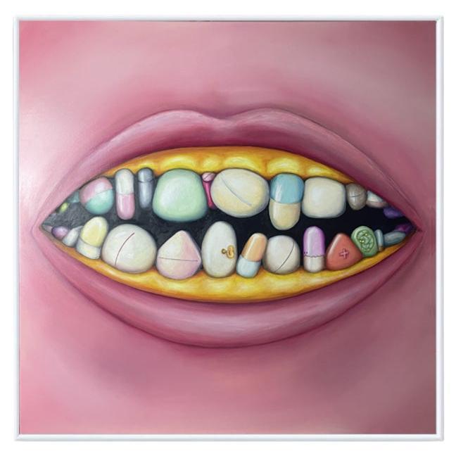 Pintura al óleo contemporánea de edición limitada y colores brillantes Toothotics de Taras Yoom