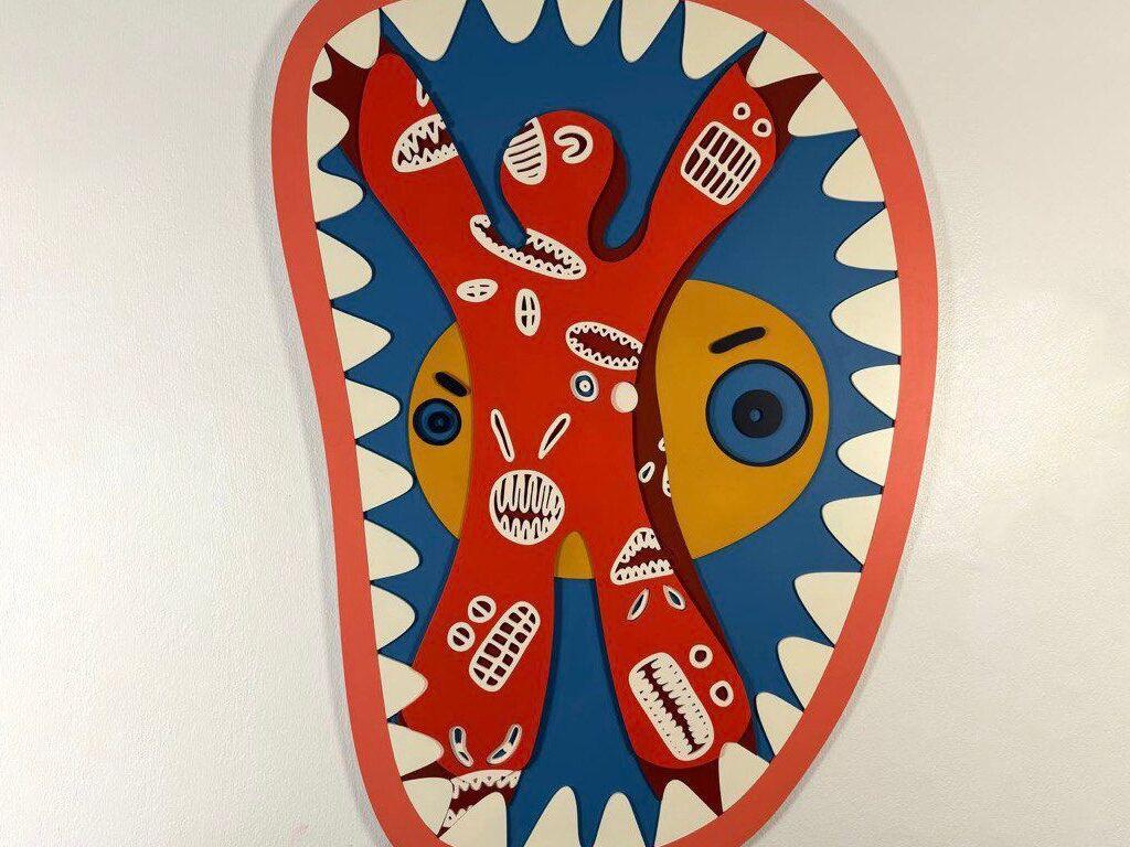 Contemporary Limited Edition Mixed Media Wall Installation Red Fear In New Condition For Sale In วัฒนา, TH