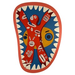 Installazione murale a tecnica mista contemporanea in edizione limitata Red Fear