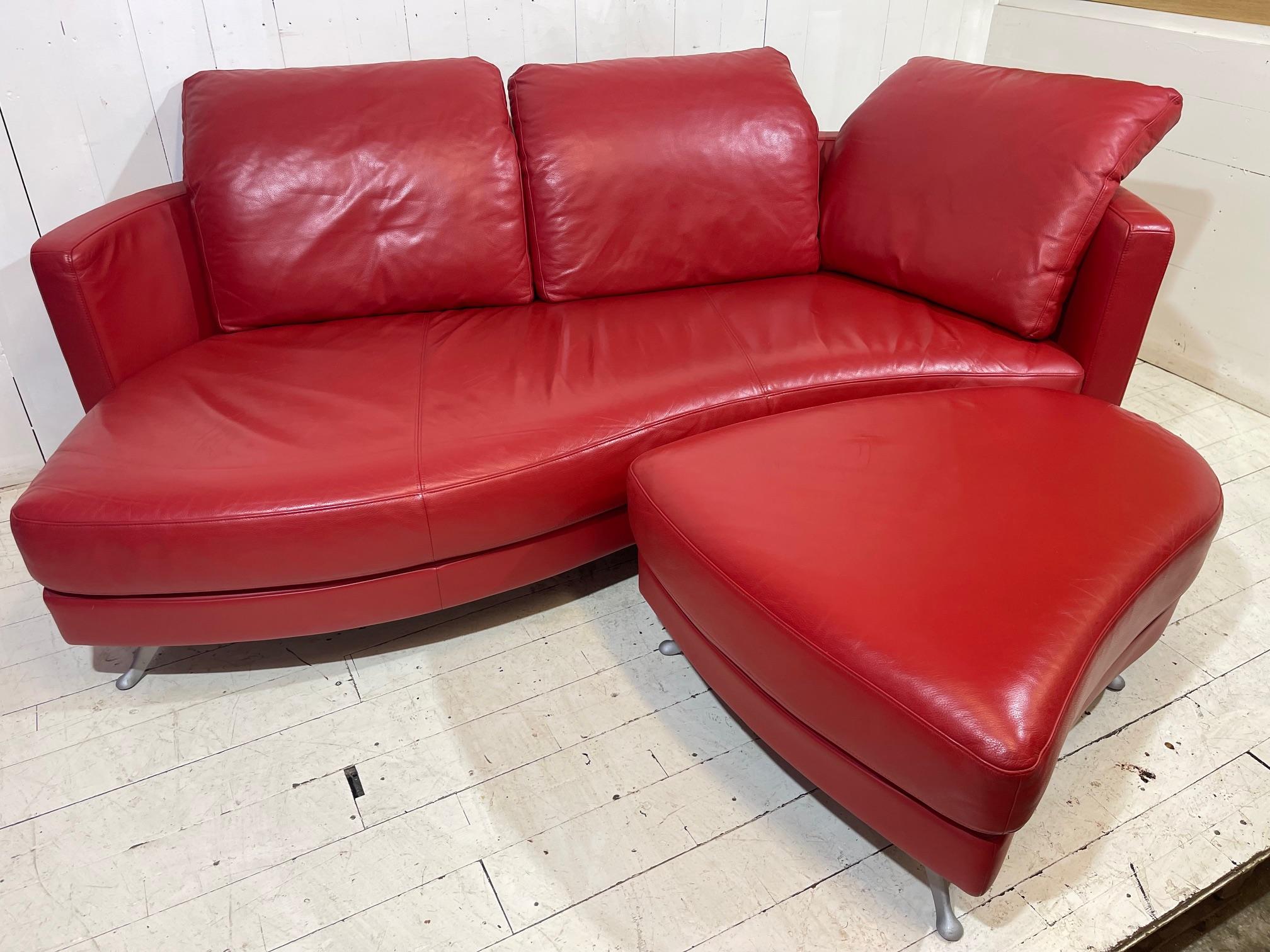 Rolf Benz Sofa and Footstool in Red Leather

Introducing the stunning limited edition Rolf Benz Red Leather Sofa and Footstool, originally a special customer commission from the renowned Rolf Benz brand.

This set is finished in a beautifully