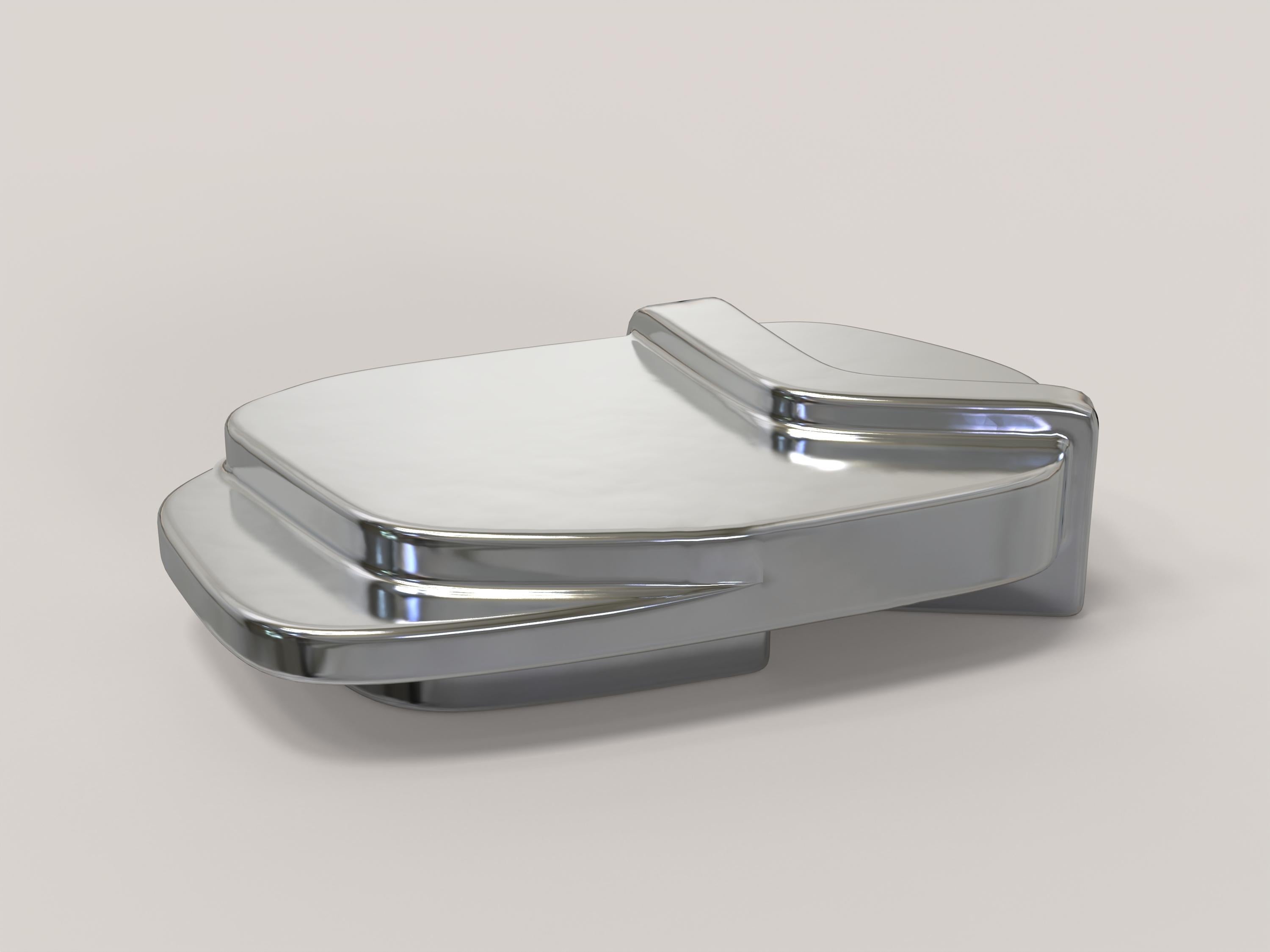 Painted Contemporary Limited Edition Chromed Low Table, Rodi V1 by Edizione Limitata For Sale