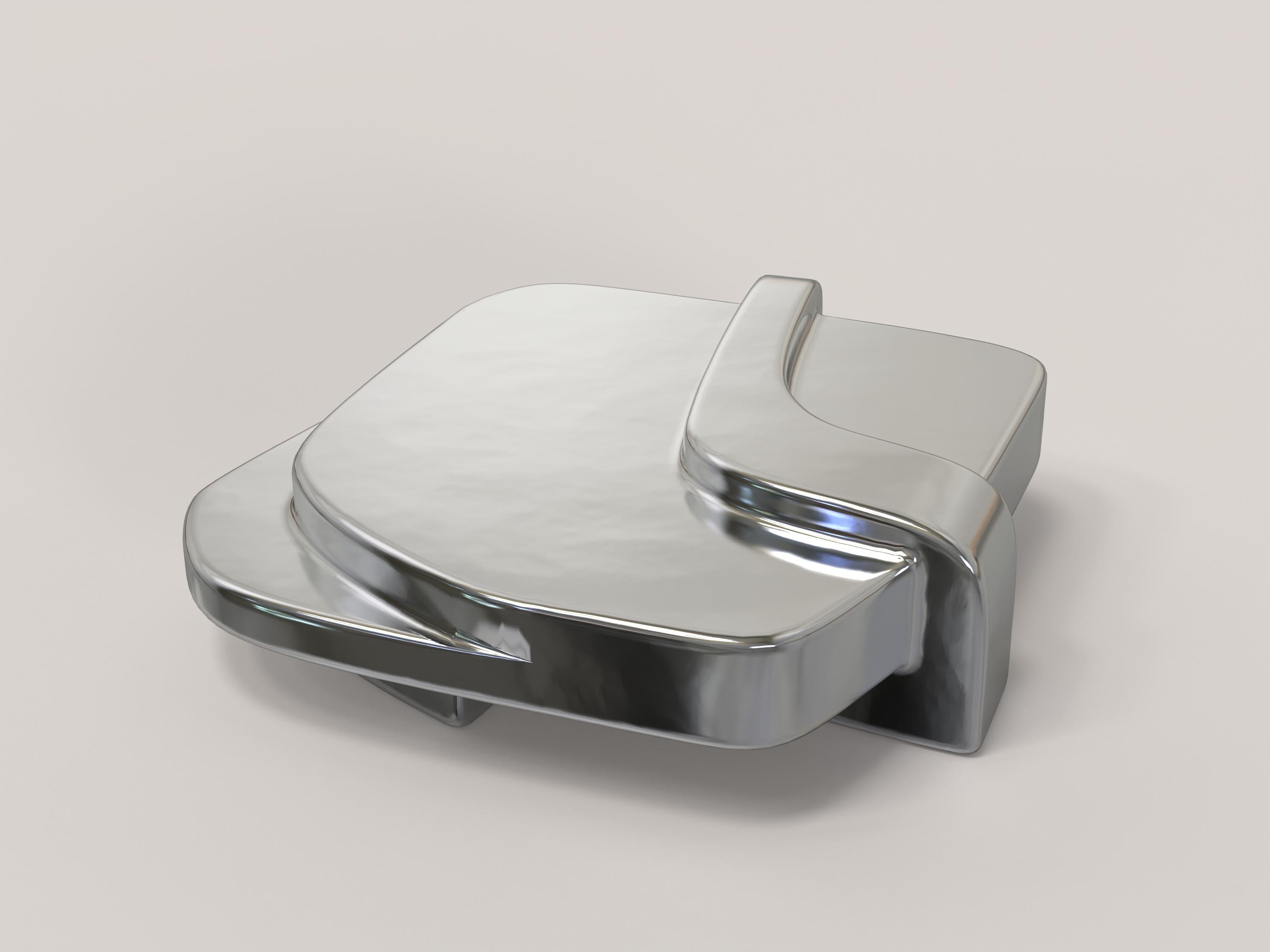 Italian Contemporary Limited Edition Chromed Low Table, Rodi V2 by Edizione Limitata For Sale