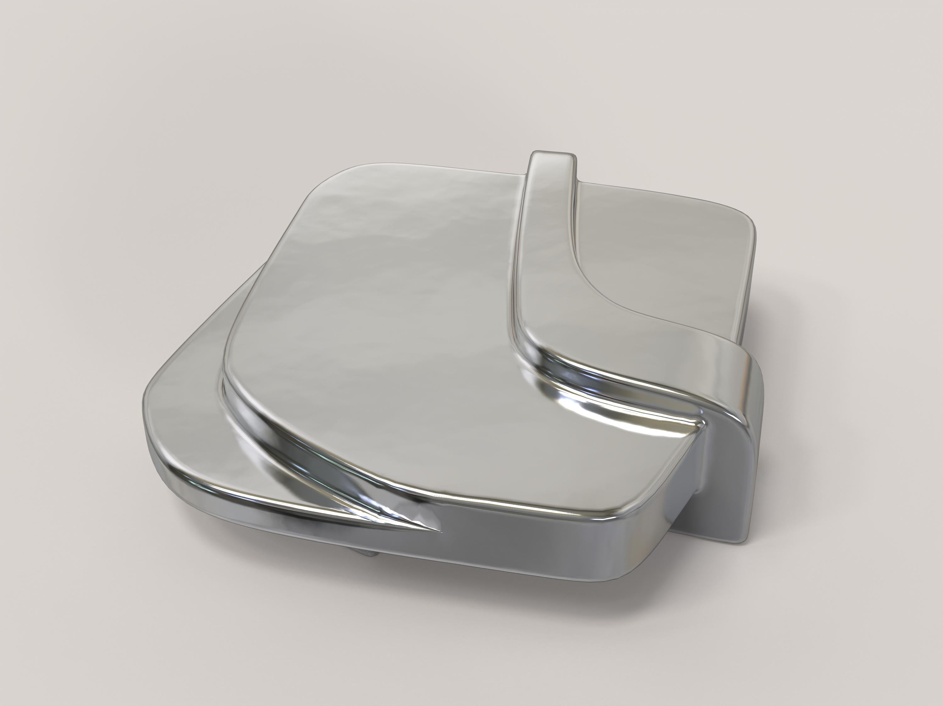 Painted Contemporary Limited Edition Chromed Low Table, Rodi V2 by Edizione Limitata For Sale