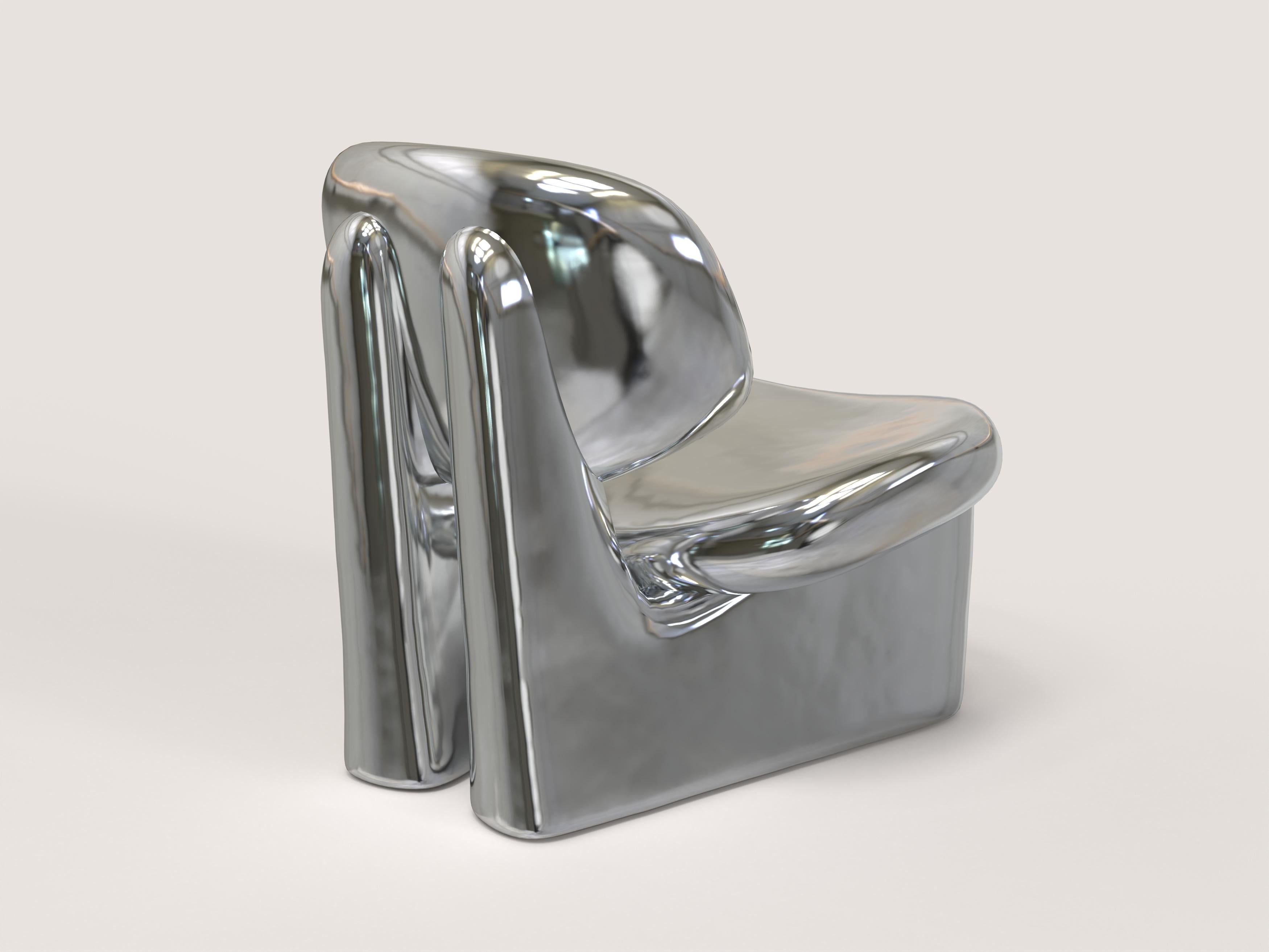 Painted Contemporary Limited Edition Signed Armchair, Pau Silver V1 by Edizione Limitata For Sale