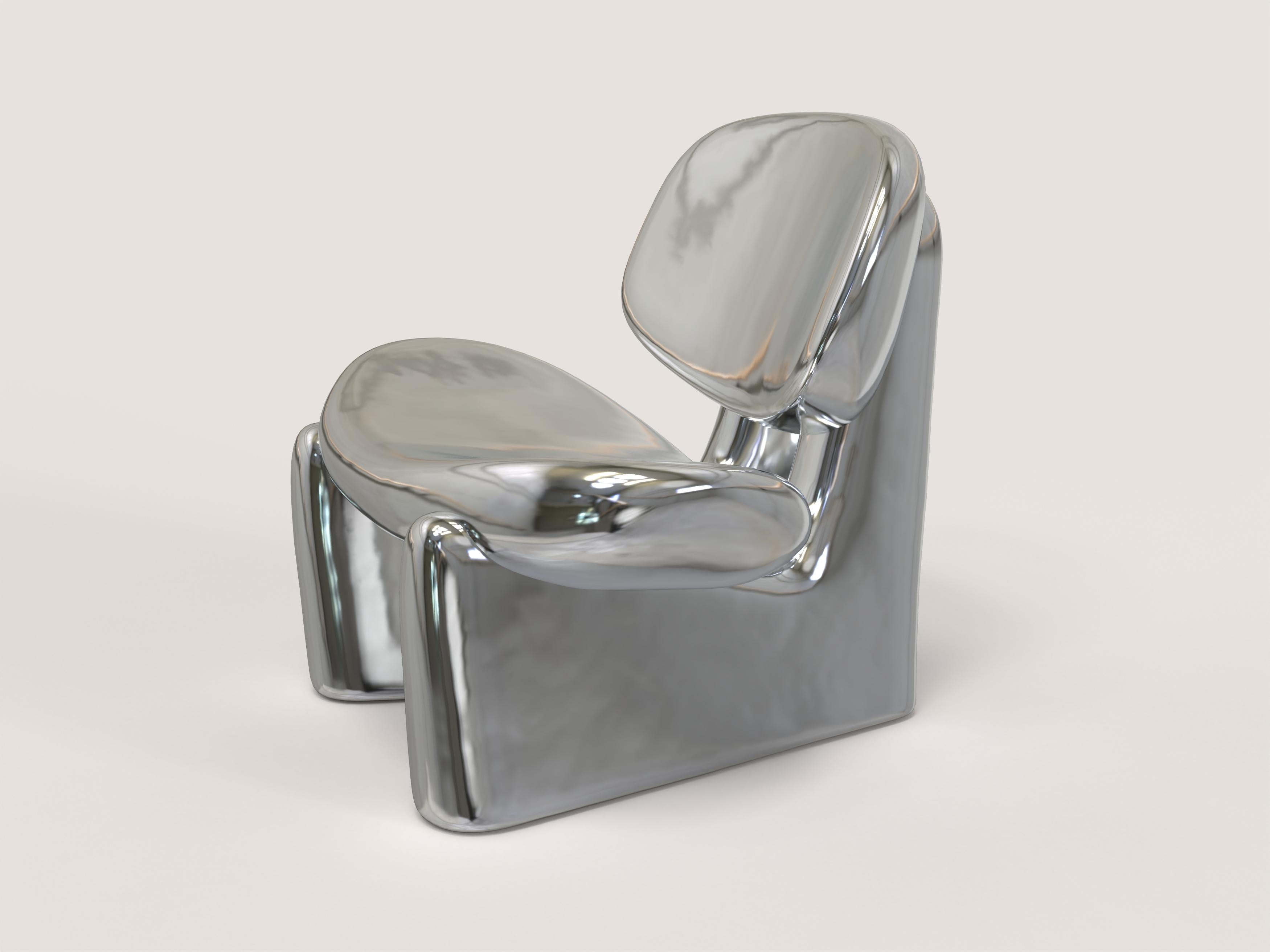 Contemporary Limited Edition Signed Armchair, Pau Silver V1 by Edizione Limitata In New Condition For Sale In Milano, IT