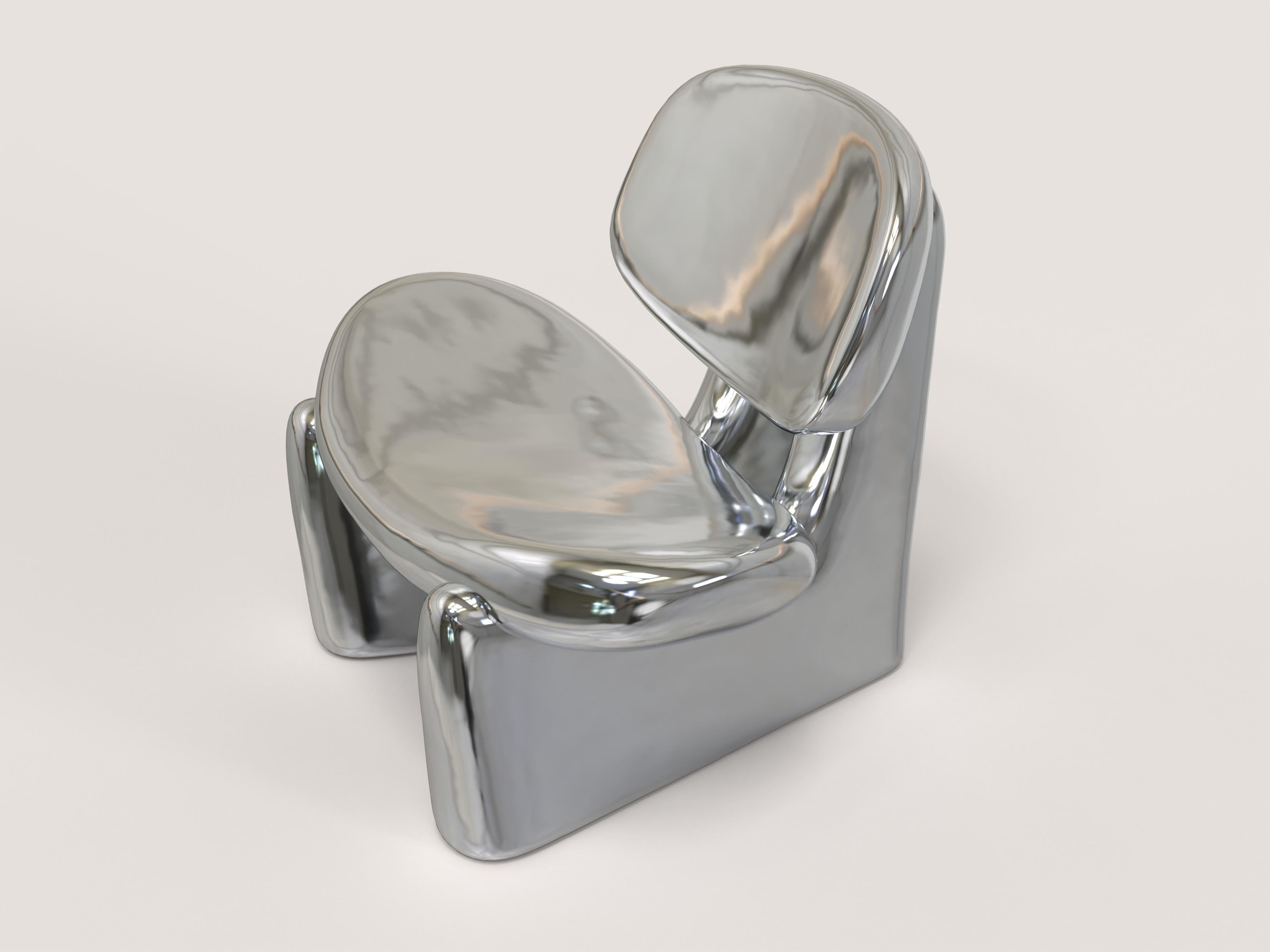 Polystyrene Contemporary Limited Edition Signed Armchair, Pau Silver V1 by Edizione Limitata For Sale