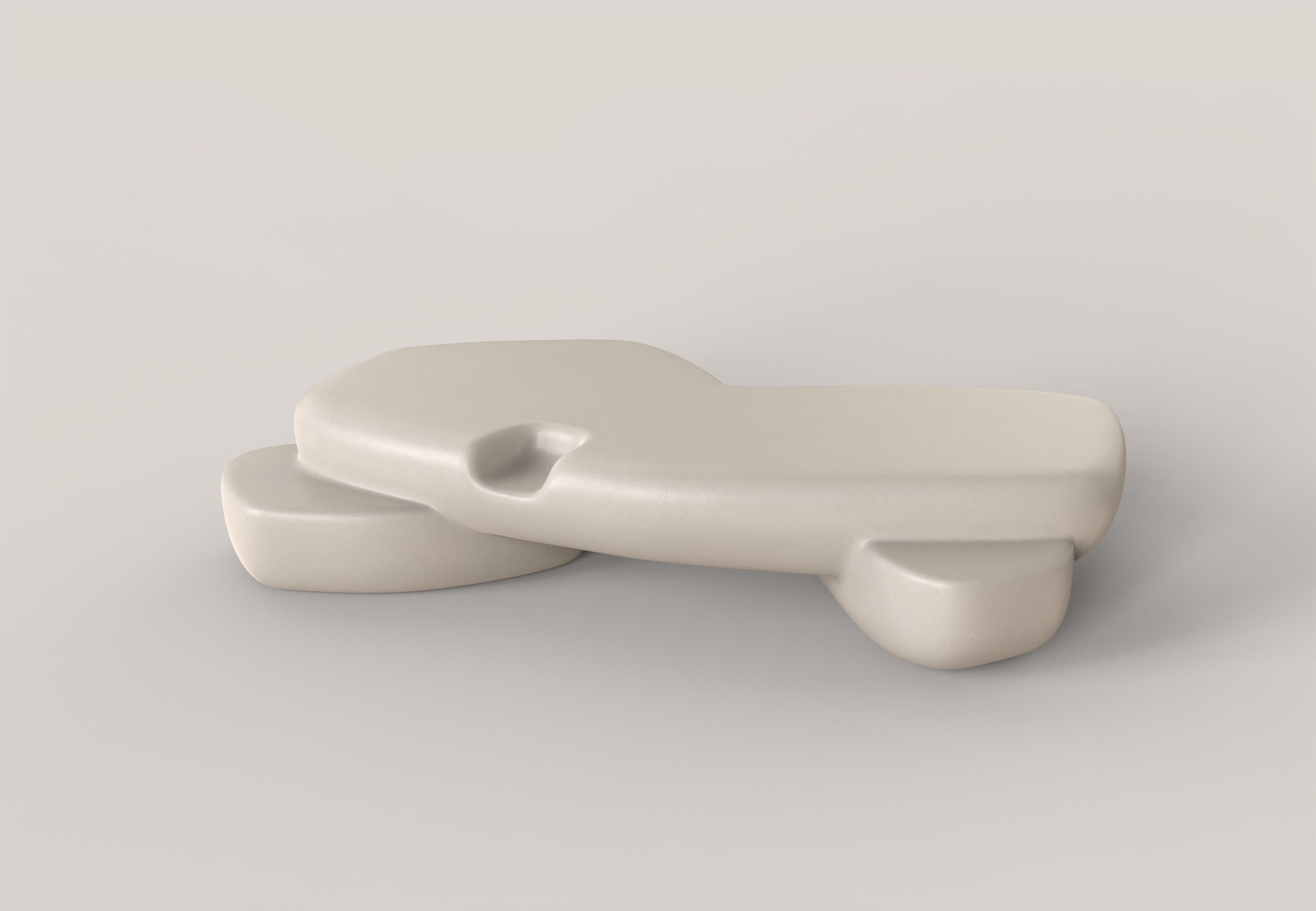 Ava V2 is a composition of three large volumes sculpted and arranged together. A very soft and light sculpture that appears to look like stones eroded and melted over time.
Objects are handcrafted in order to be unique. Limited edition of 150.
Every