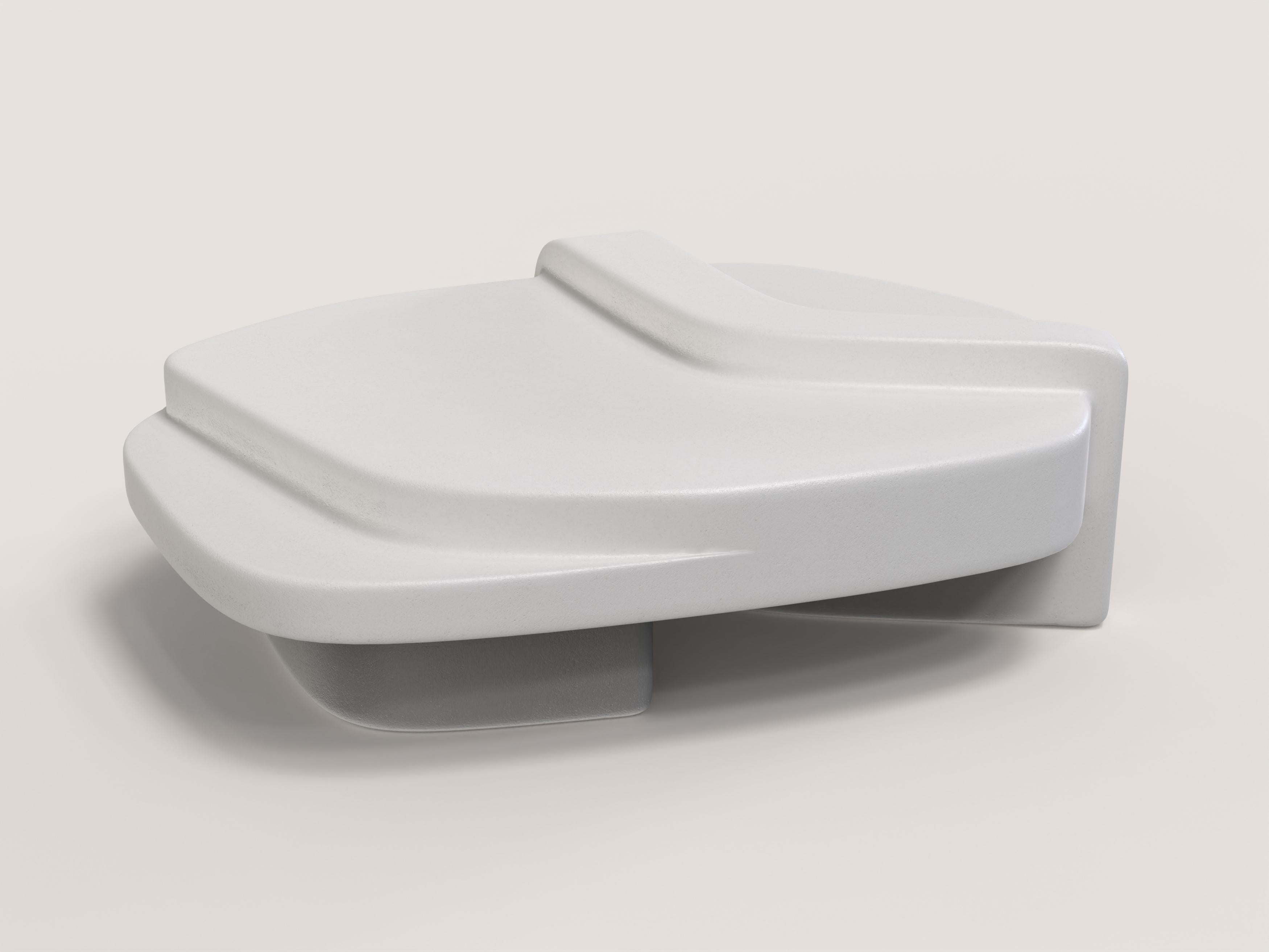 Rodi V2 is a 21st Century white low table made by Italian artisans in painted and spray coated Polystyrene. The piece is manufactured in a limited edition of 150 signed and progressively numbered examples. It is part of the collectible design