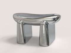 Contemporary Limited Edition Signed Stool, Pau Silver V2 by Edizione Limitata