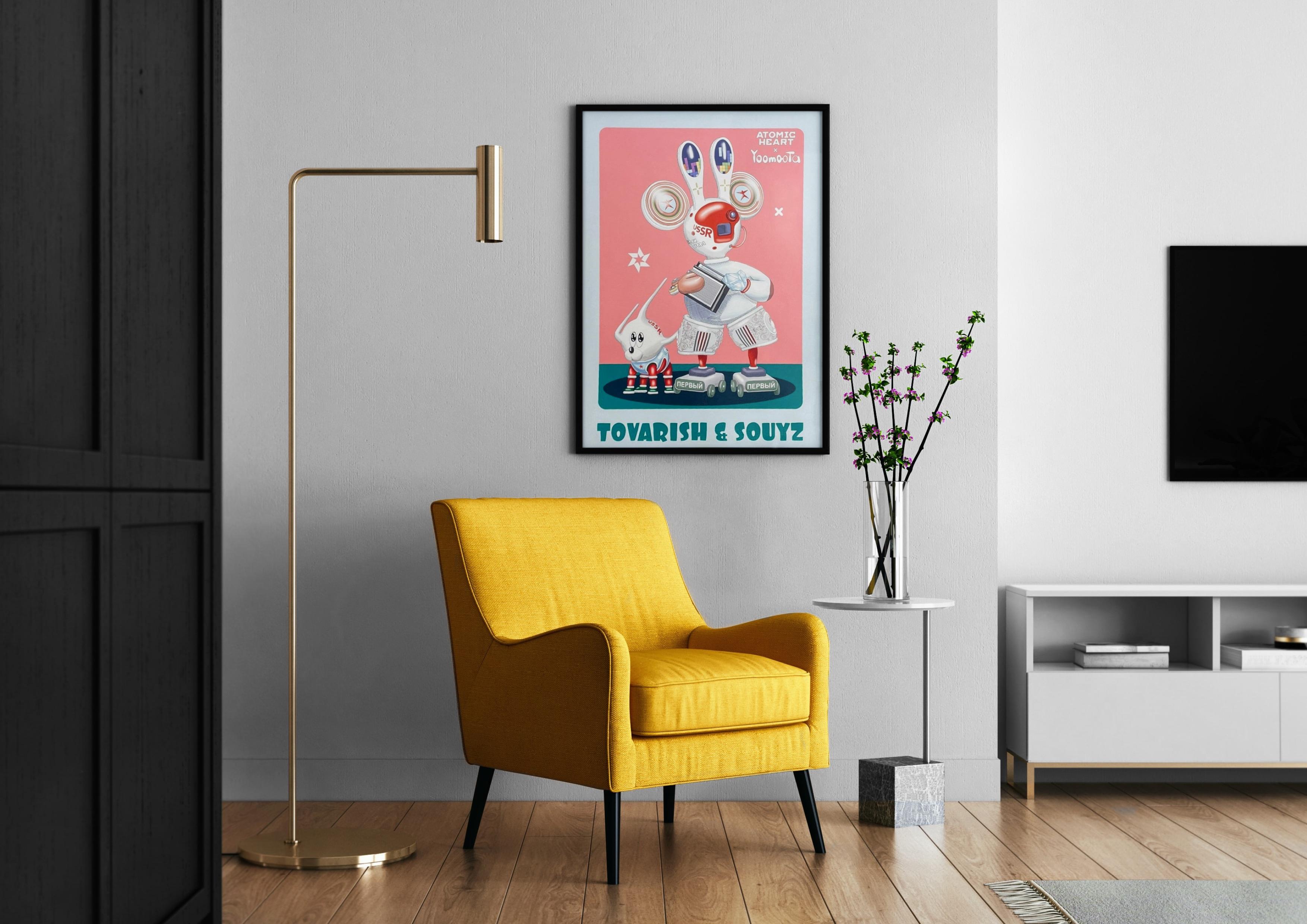 Thai Contemporary Limited Edition Silkprint Poster Tovarish & Soyuz by Taras Yoom For Sale