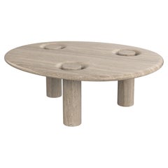Tavolo basso in travertino in edizione limitata contemporanea, Asido V1 di Edizione Limitata