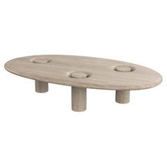 Table basse contemporaine en travertin en édition limitée, Asido V2 by Edizione Limitata