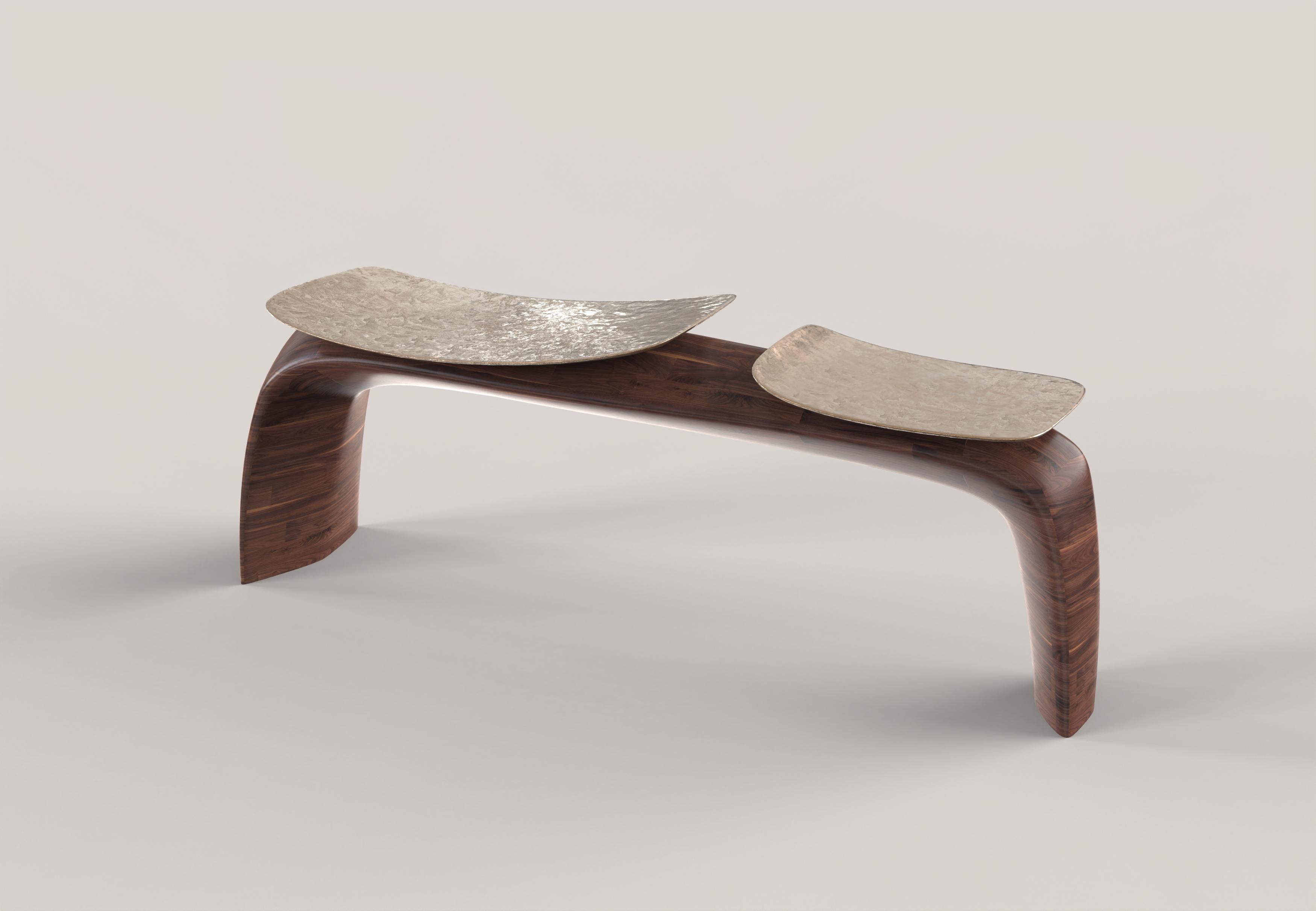 Banc contemporain en bois et bronze à édition limitée, Bayou V2 par Edizione Limitata Neuf - En vente à Milano, IT