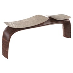 Contemporary Limited Edition Wood & Bronze Bench, Bayou V2 by Edizione Limitata