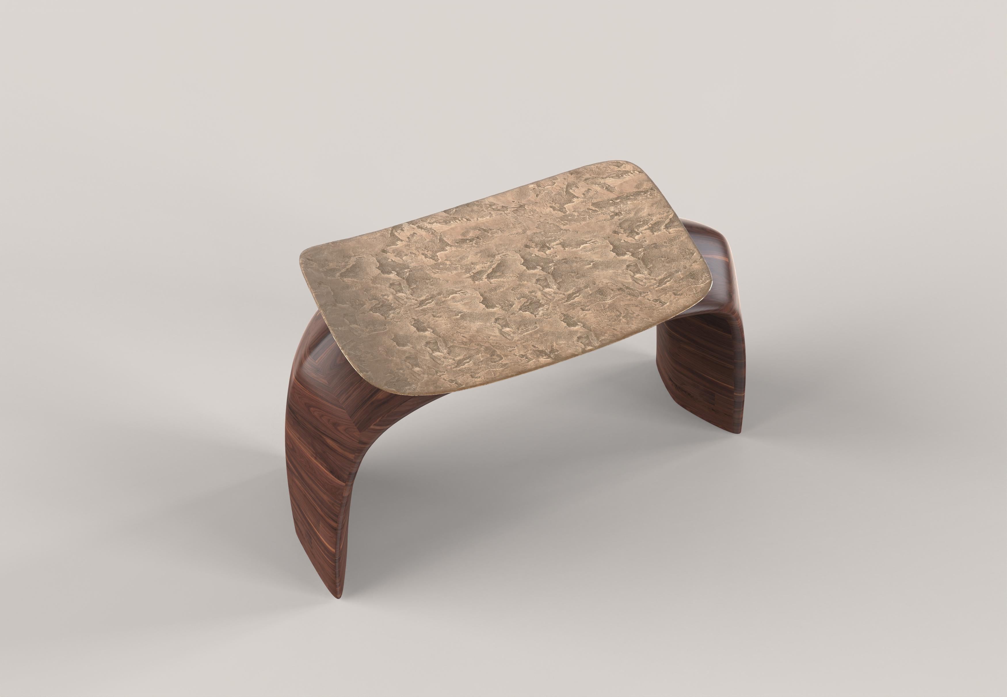 Tabouret contemporain en bois et bronze à édition limitée, Bayou V1 par Edizione Limitata Neuf - En vente à Milano, IT